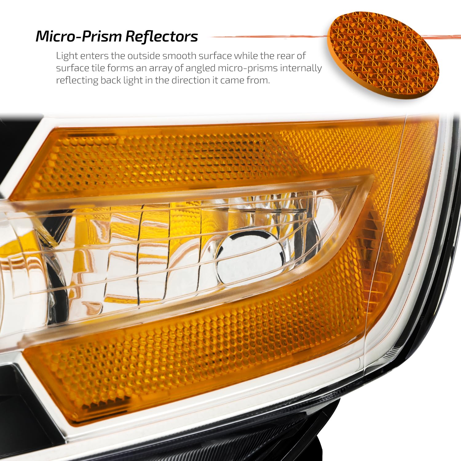AKKON Amber Corner Halogen Headlights Pair for 2011-2017 Honda Odyssey - Left & Right Replacement - Perfect for Night Driving & Enhanced Visibility