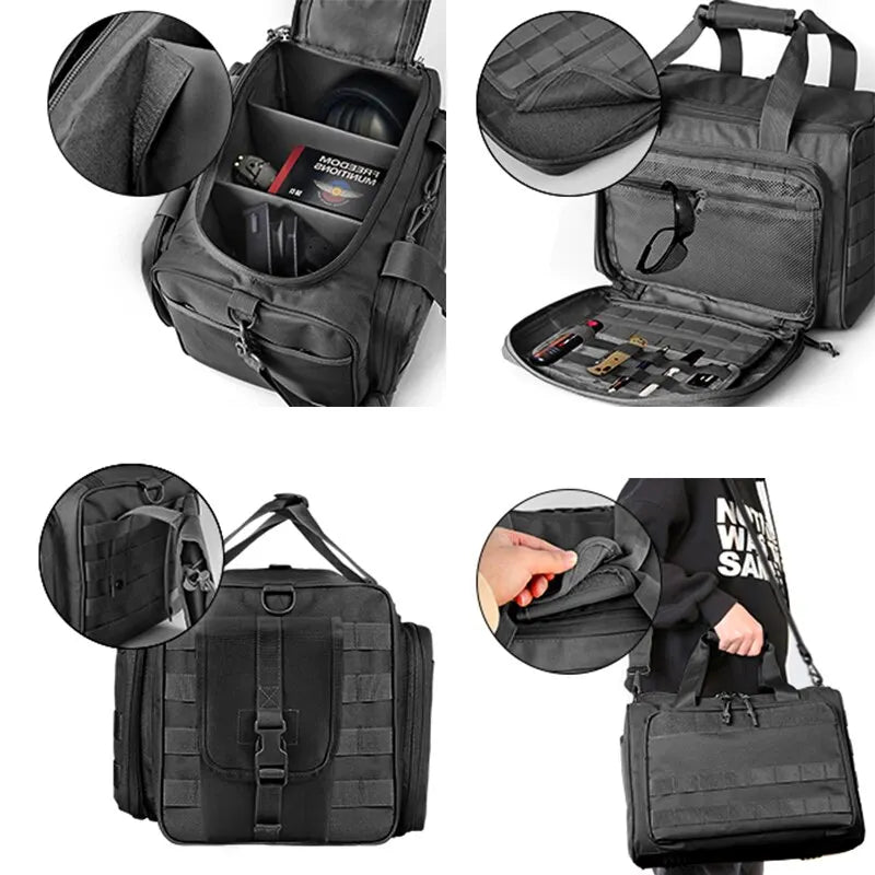 MilitaryKart Heavy Duty Tactical Range Bag - Durable Shooting Range Gear for Pistol & Rifle Accessories | Perfect for Gun Range, Hunting & Outdoor Training