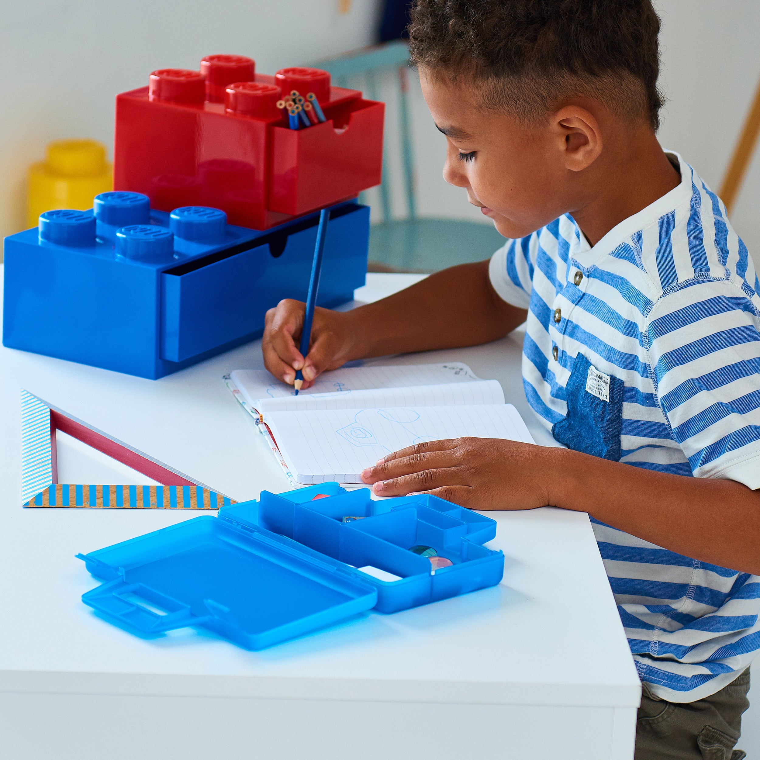 LEGO Sorting Case To Go - Transparent Blue Storage Organizer for Travel & Home Organization | Portable LEGO Brick Container for Kids & Adults