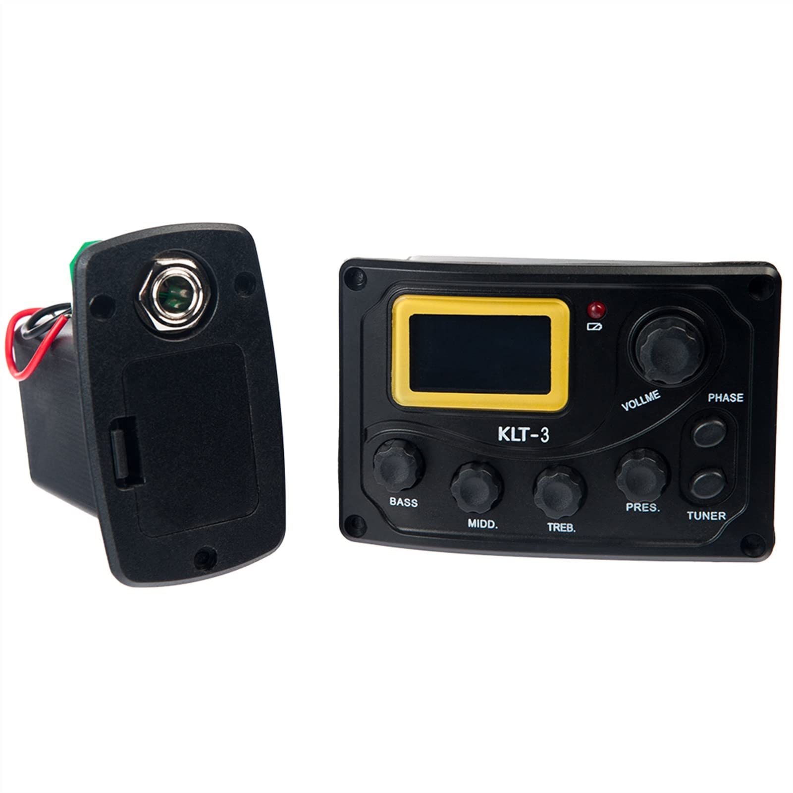 5-Band EQ Acoustic Guitar Pickup Preamp with LCD Tuner - Piezo Pickup & Equalizer for Enhanced Sound - Perfect for Live Performances & Studio Recording