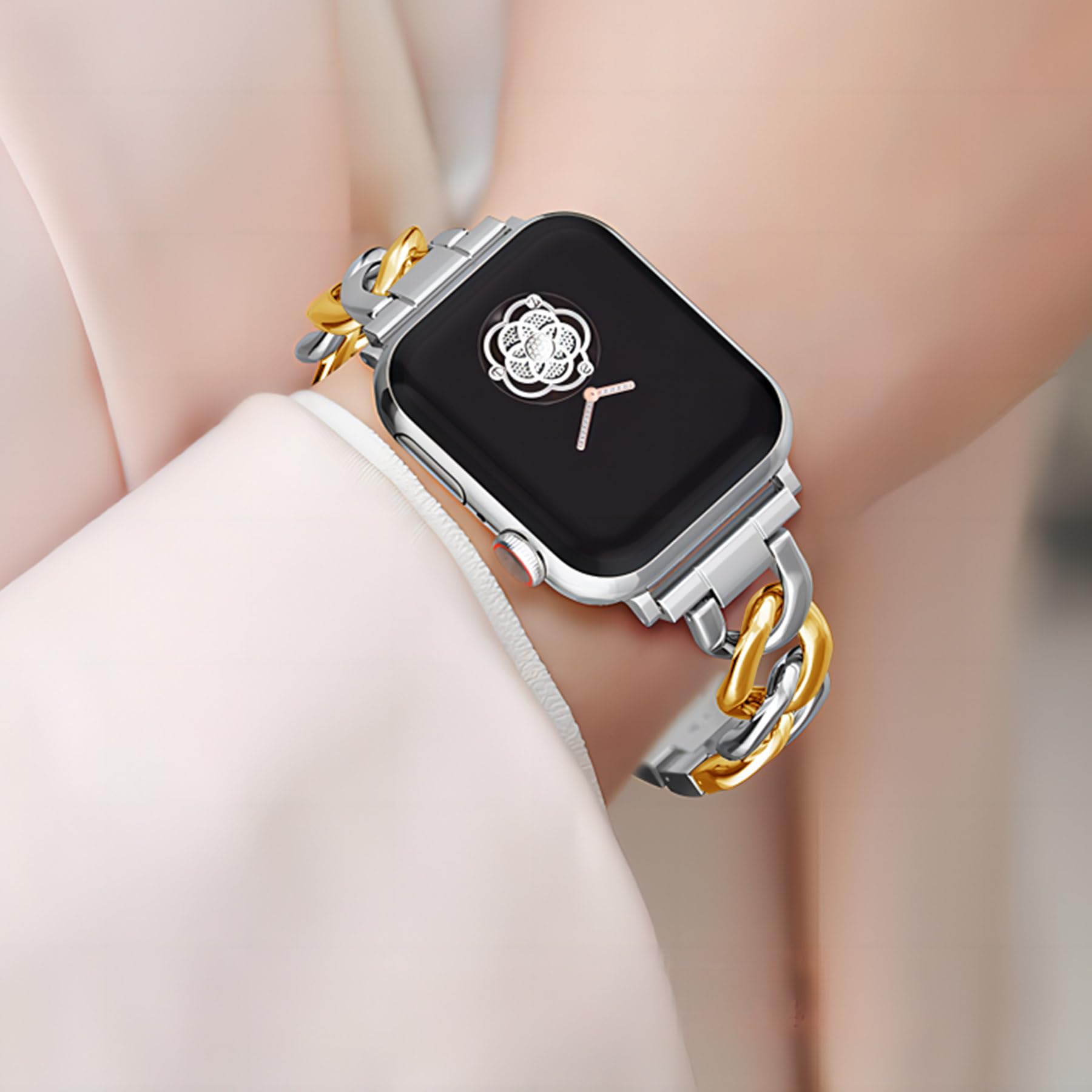 Kolgios 38mm 40mm 41mm 42mm 44mm 45mm 46mm Women's Fashion Smartwatch Band - Compatible with Apple Watch Series 10/9/8/7/6/SE/5/4, iWatch 10/9/8 - Stylish Replacement Bracelet Strap for Workout, Office & Daily Wear - Perfect Gift for Her