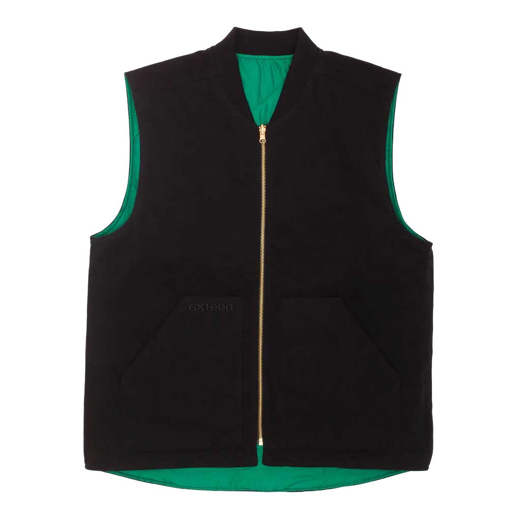 GX1000 Reversible Vest for Men & Women - Lightweight Outdoor Jacket, Black/Green - Perfect for Hiking, Camping & Casual Wear