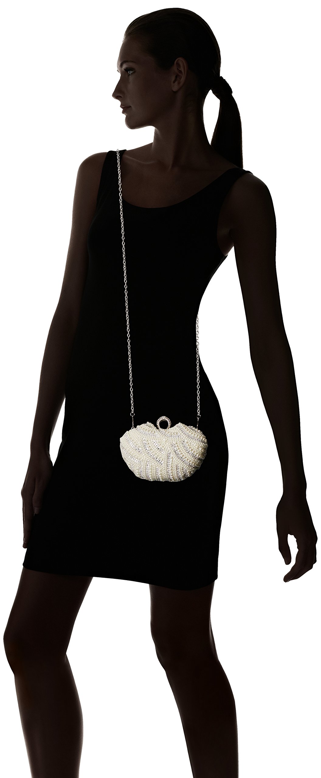 Luxury Crystal Beaded Pearl Clutch Bag for Women - White, Perfect for Evening Parties & Weddings