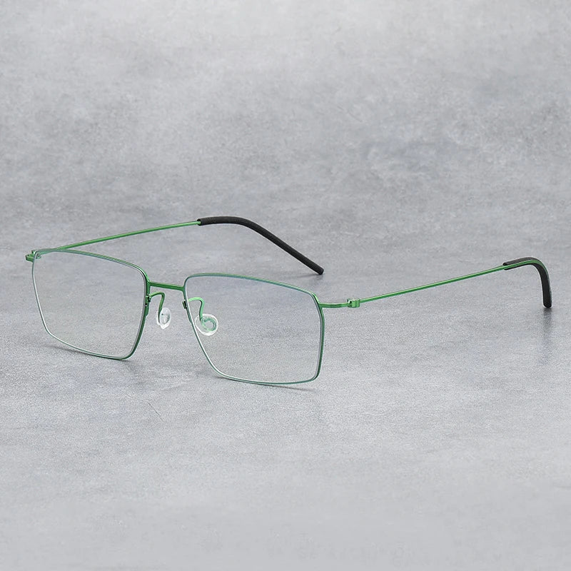 Premium Black Titanium Square Unisex Screwless Eyeglasses Frame 45509 - Stylish & Lightweight for Work, Reading & Everyday Wear