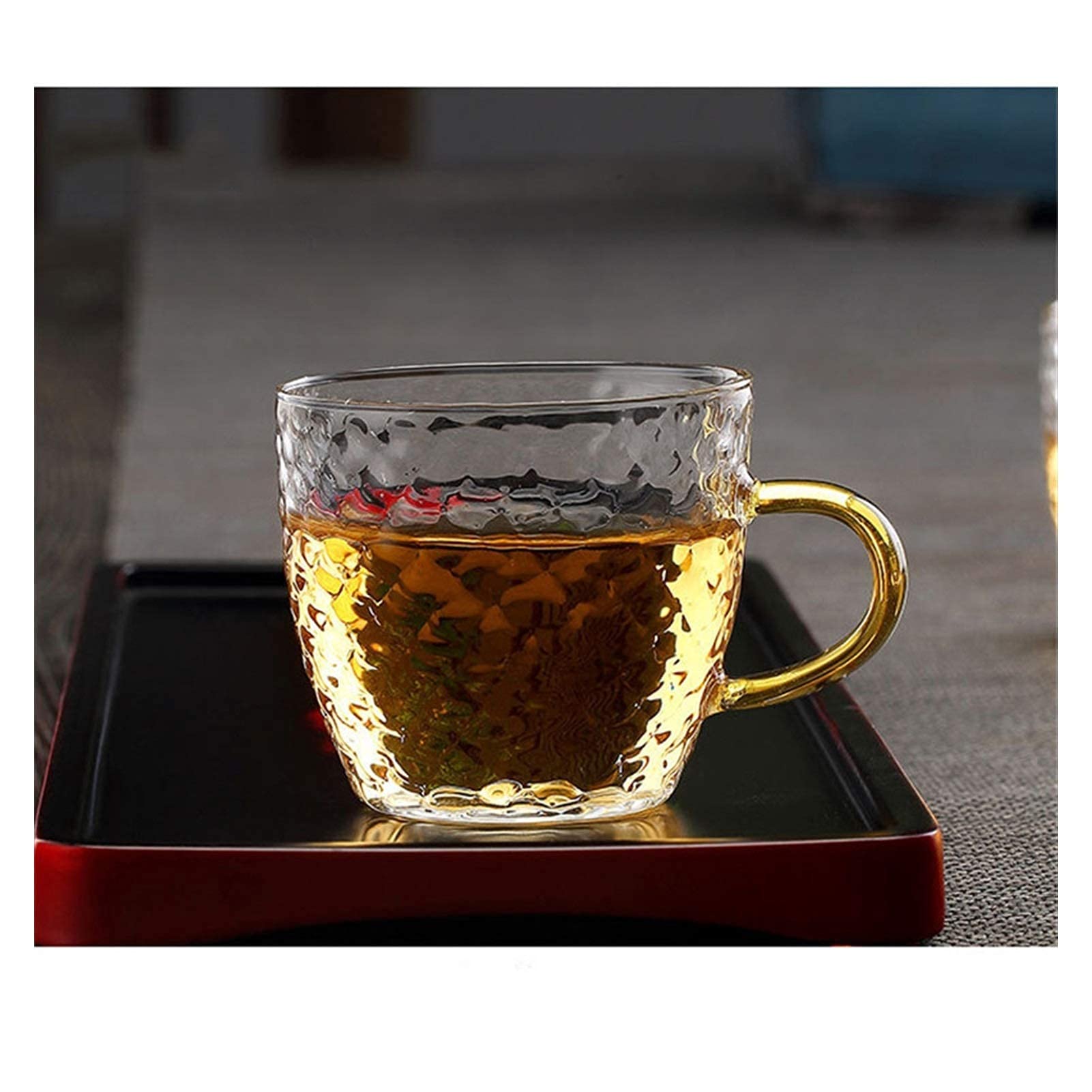 Premium XLAHD High Borosilicate Glass Teapot Set - Hammer Pattern Design, Heat Resistant Kung Fu Tea Set for Home & Gifting (Color A) - Perfect for Bubble Tea, Chinese Tea Ceremonies & Daily Tea Brewing