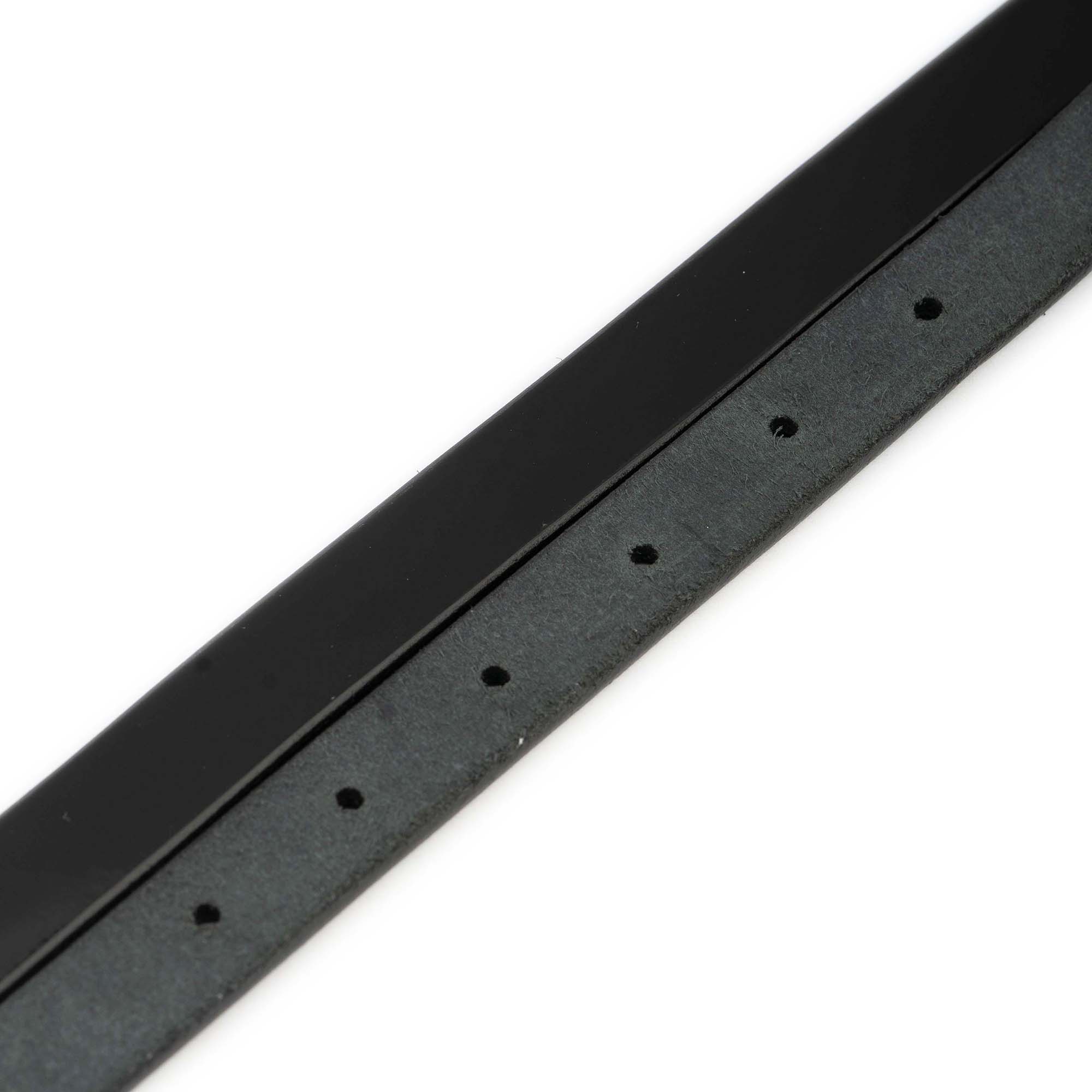 Black Patent Leather Belt Strap 1.5cm Width - Replacement Strap for Ferragamo Buckles | Perfect for Dress Shoes, Formal Attire & Office Wear