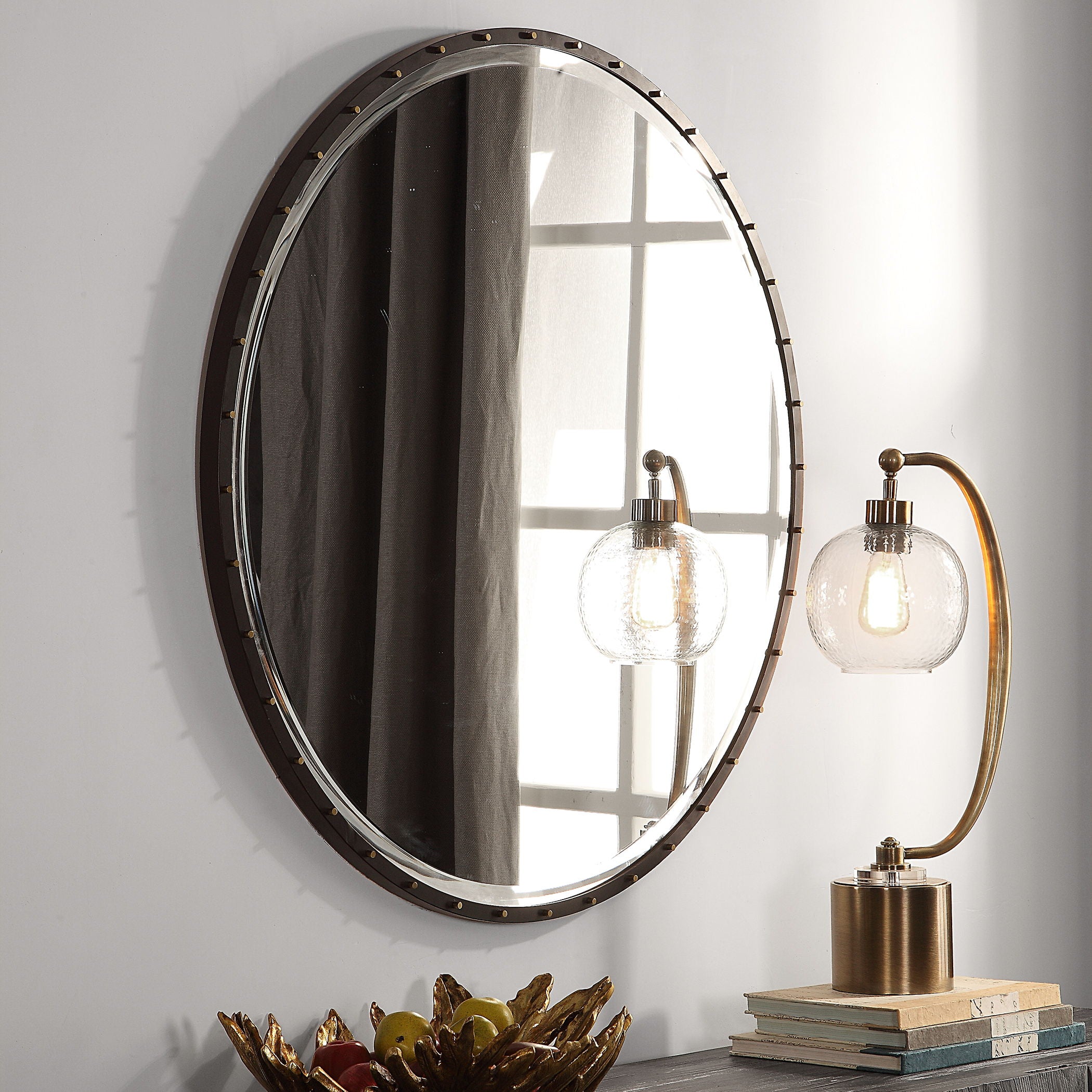 Benedo 24 Inch Round Wall Mirror - Black Framed Decorative Mirror for Living Room, Bedroom, Bathroom & Entryway - Perfect for Home Decor & Vanity Use