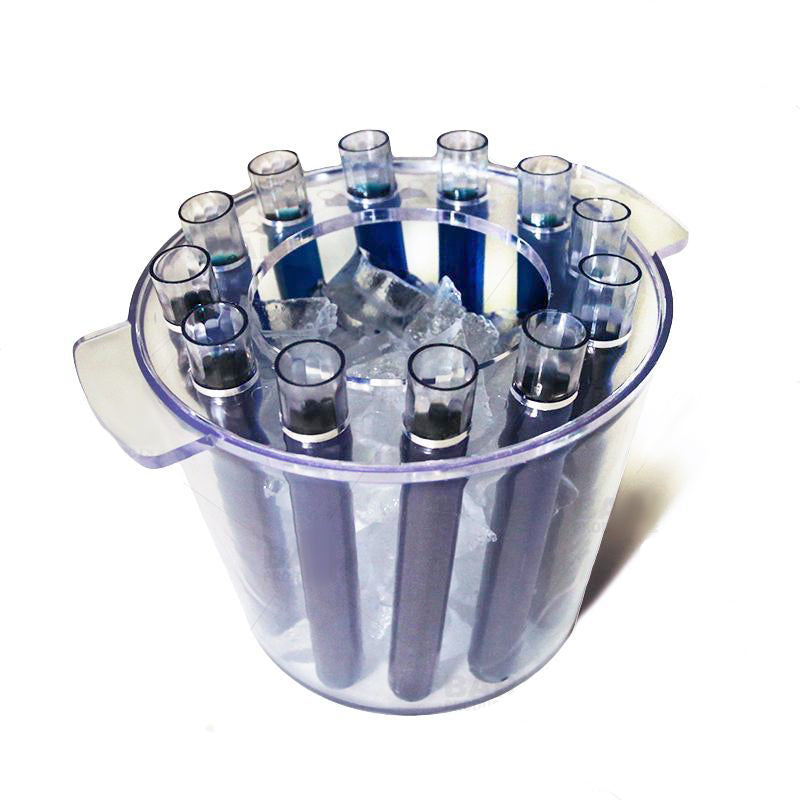 BarConic® Clear Test Tube Ice Bucket Shooter Tray - 12pc Party Drinkware Set for Cocktails, Shots & Beverages - Perfect for Bars, Weddings & Home Entertaining