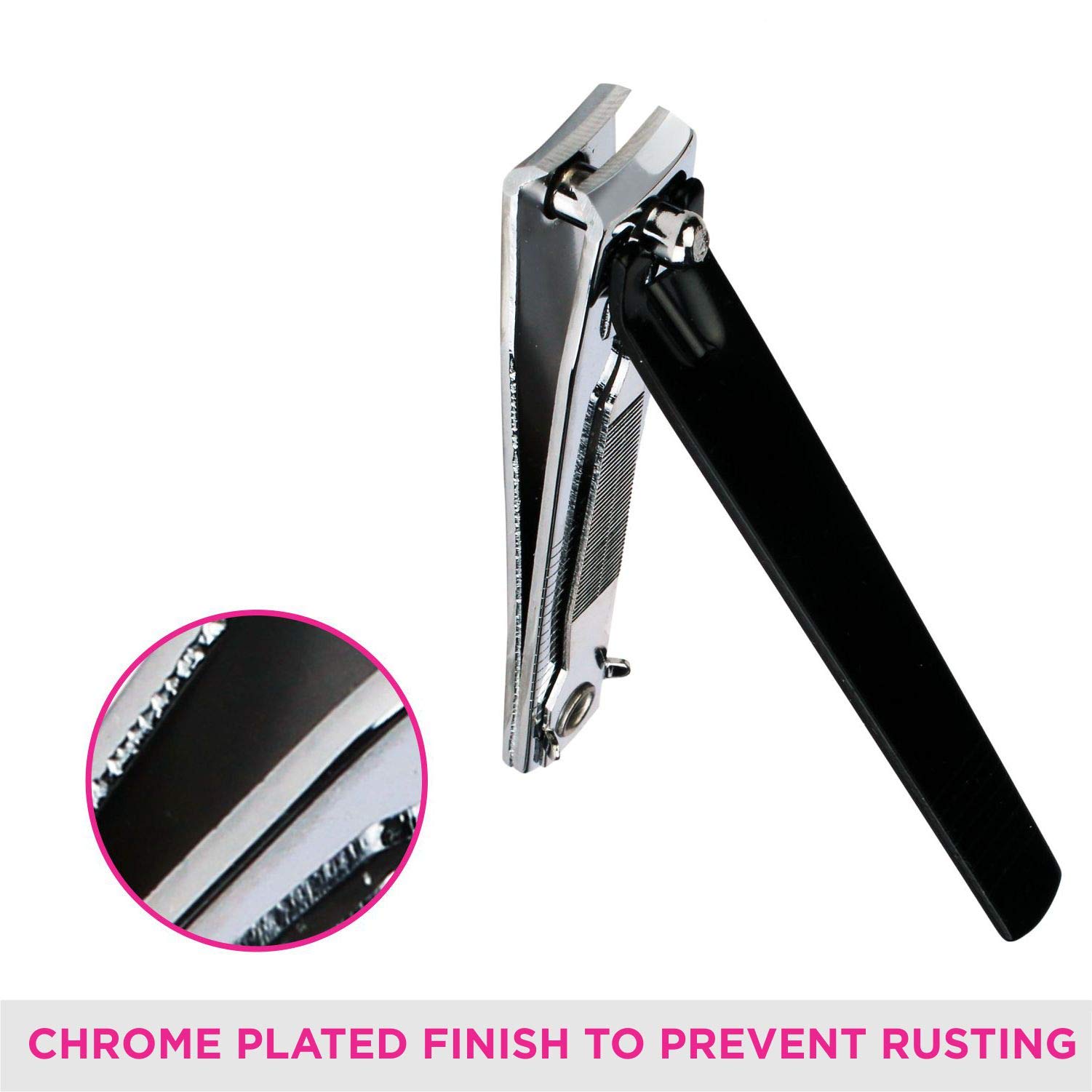 Premium Vega Nail Buffer & Large Nail Clipper Set (1-Piece, Black) - Professional Manicure Tools for Home & Salon Use