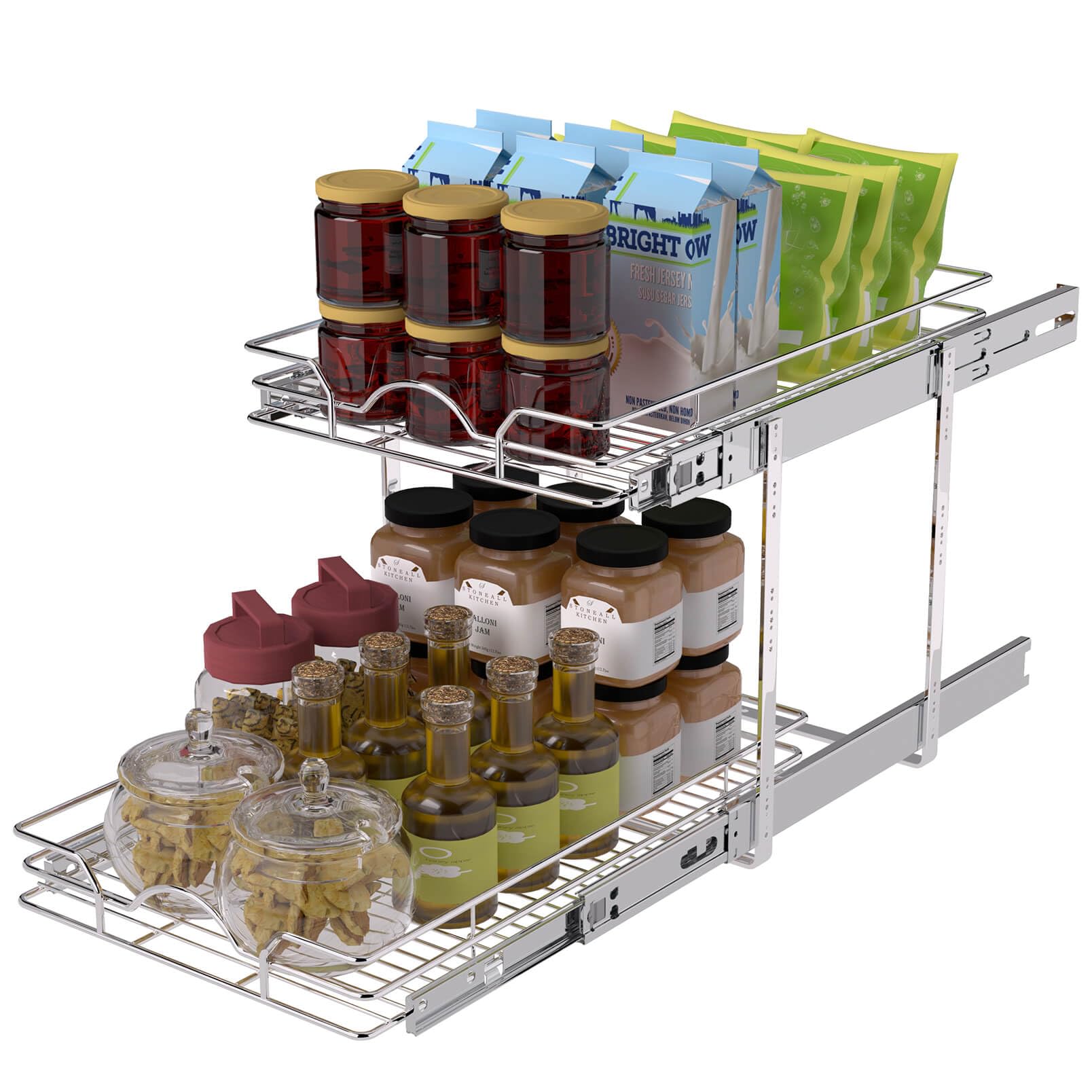 OCG 2 Tier Pull Out Cabinet Organizer - 15.5
