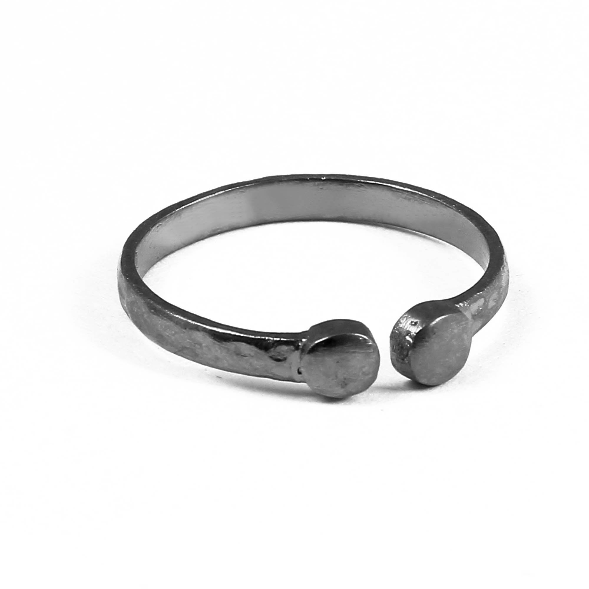 Handmade Adjustable Boho Ring Band - Brass Black Oxidized Hammer Texture DIY Jewelry Component for Women's Fashion Accessories | Perfect for Layering, Stacking & Everyday Boho Chic Style