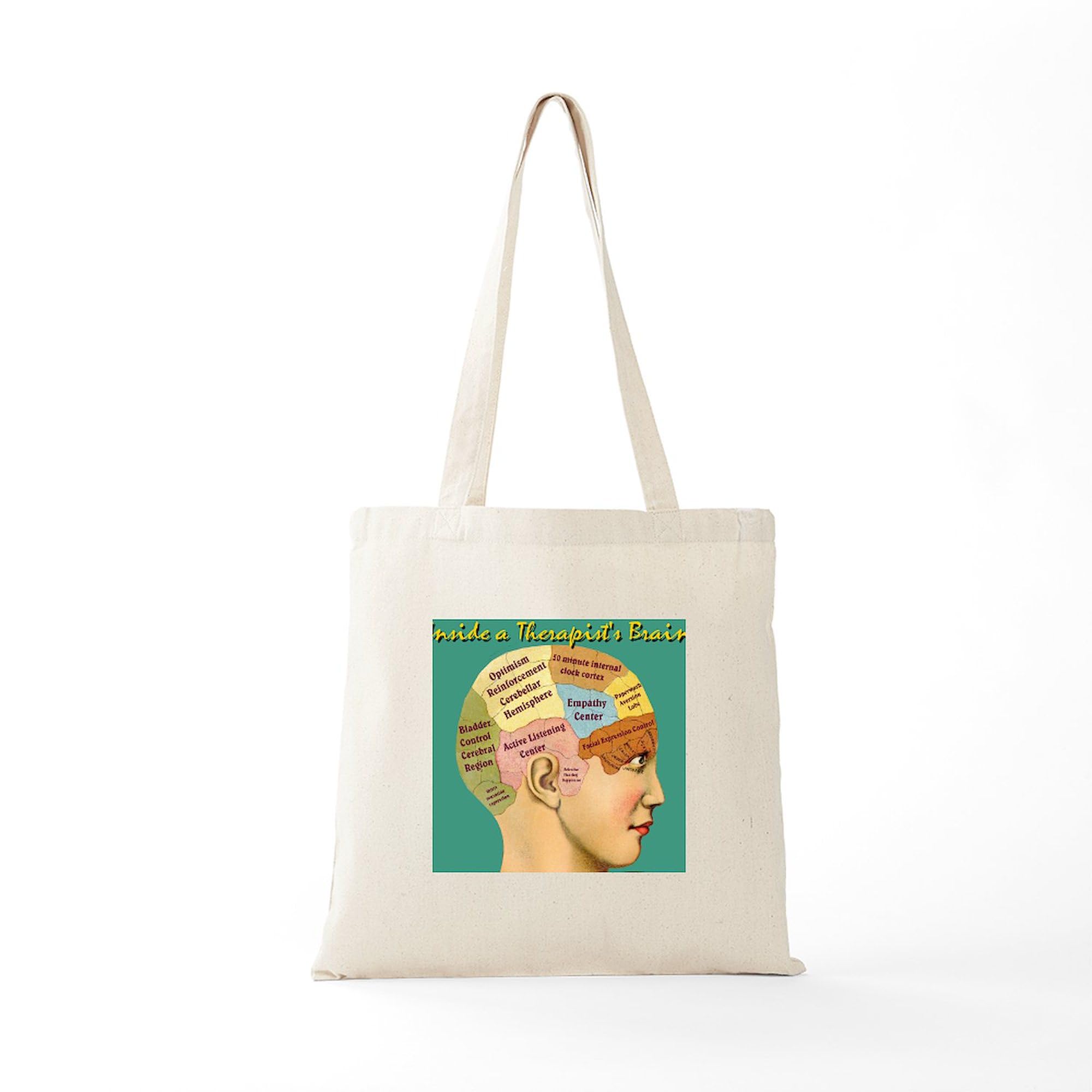 Inside A Therapist's Brain Tote Bag - Natural Canvas Reusable Shopping Bag for Therapy Sessions, Work & Groceries