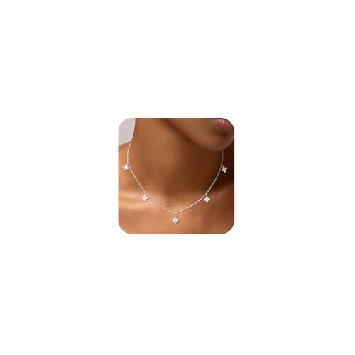 cross cz choker silver