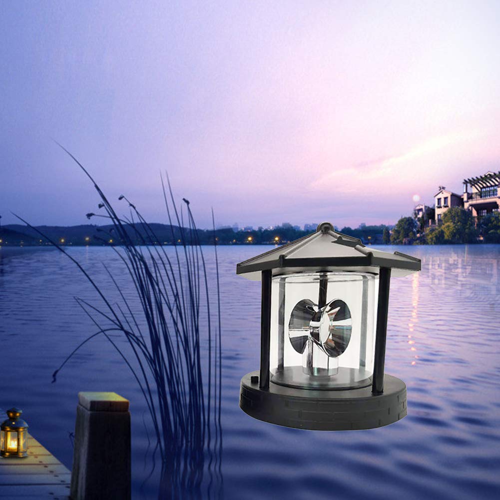 Solar Powered LED Lighthouse with Rotating Beacon - Outdoor Solar Hanging Light for Garden, Patio, Fence & Yard Decor | Perfect for Landscape Lighting, Pathway Illumination & Nighttime Ambiance