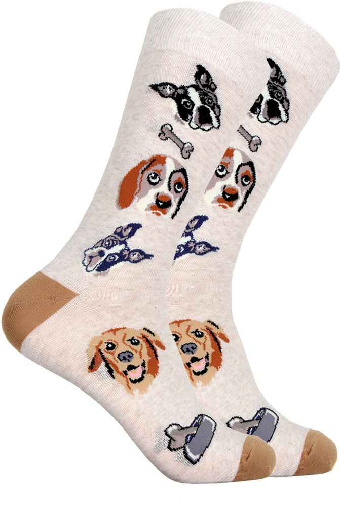 Funny Dog Lovers Socks for Men - Cute Mixed Dog Pattern Novelty Socks - Perfect Gift for Pet Owners & Dog Enthusiasts