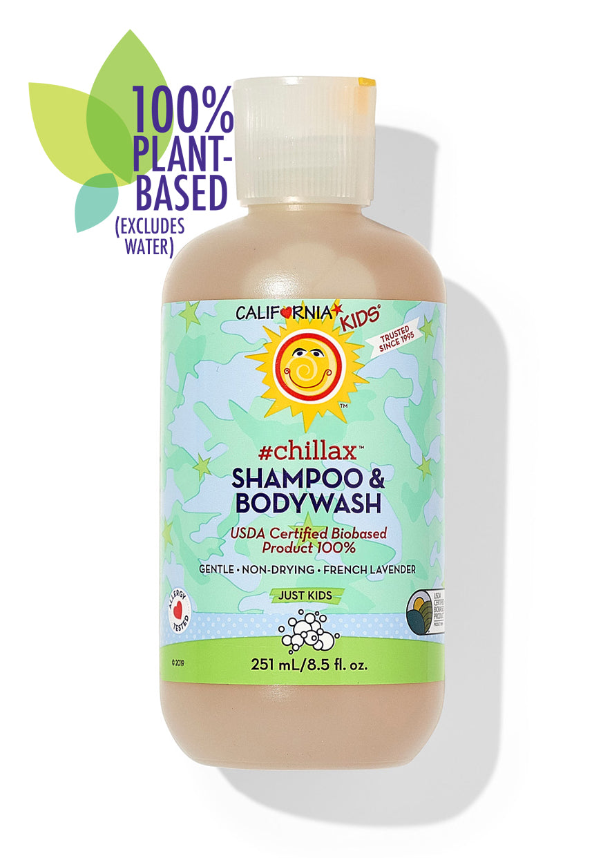 California Kids® #chillax™ Organic Shampoo & Body Wash for Babies - Gentle Tear-Free Formula for Sensitive Skin | Perfect for Daily Bath Time & Travel