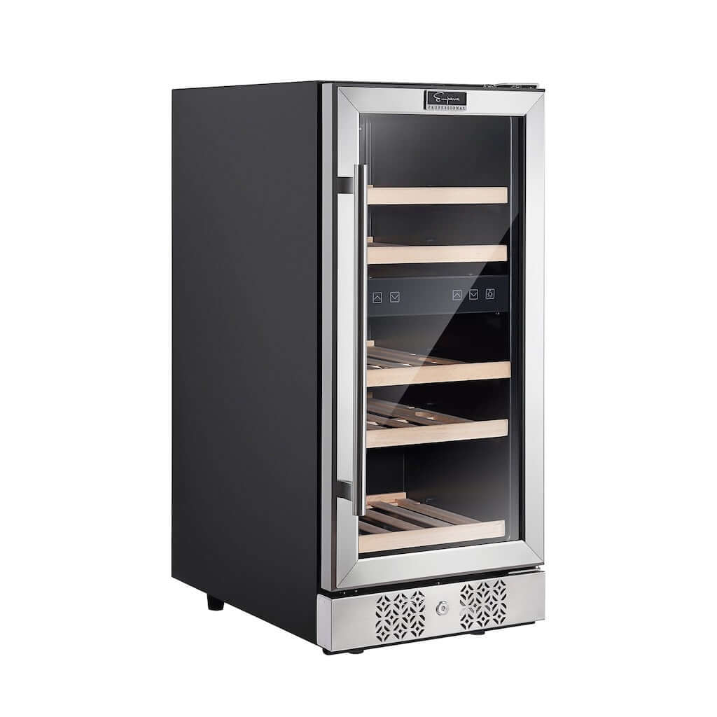 Empava 15 Inch 29 Bottle Dual Zone Wine Cooler Refrigerator - Freestanding or Built-In for Home, Kitchen, Bar, Restaurant (Model WC02D) - Perfect for Wine Storage, Entertaining & Cellaring