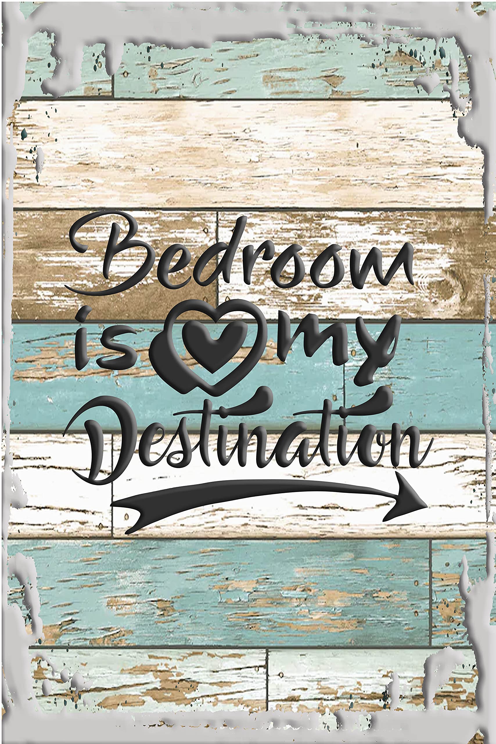 Funny Heart Love Comfy White Wall Art Decor - Perfect for Bedroom, Living Room & Office - Unique Gift Idea for Home Decor