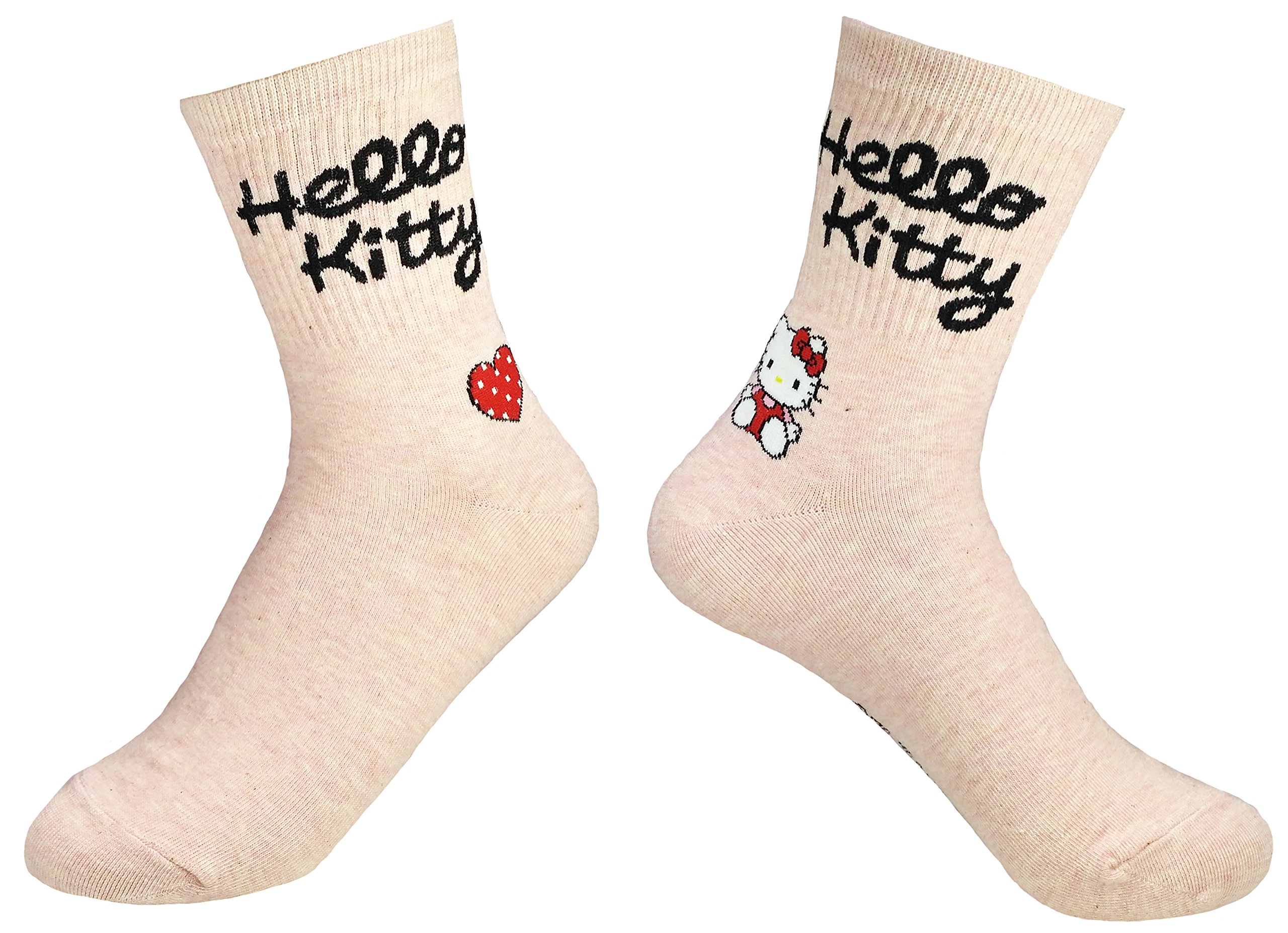 JJMax Women's Hello Kitty Cotton Blend Socks Set - 3 Pairs Cute Cartoon Ankle Socks for Casual Wear, Gift Giving & Kawaii Fashion