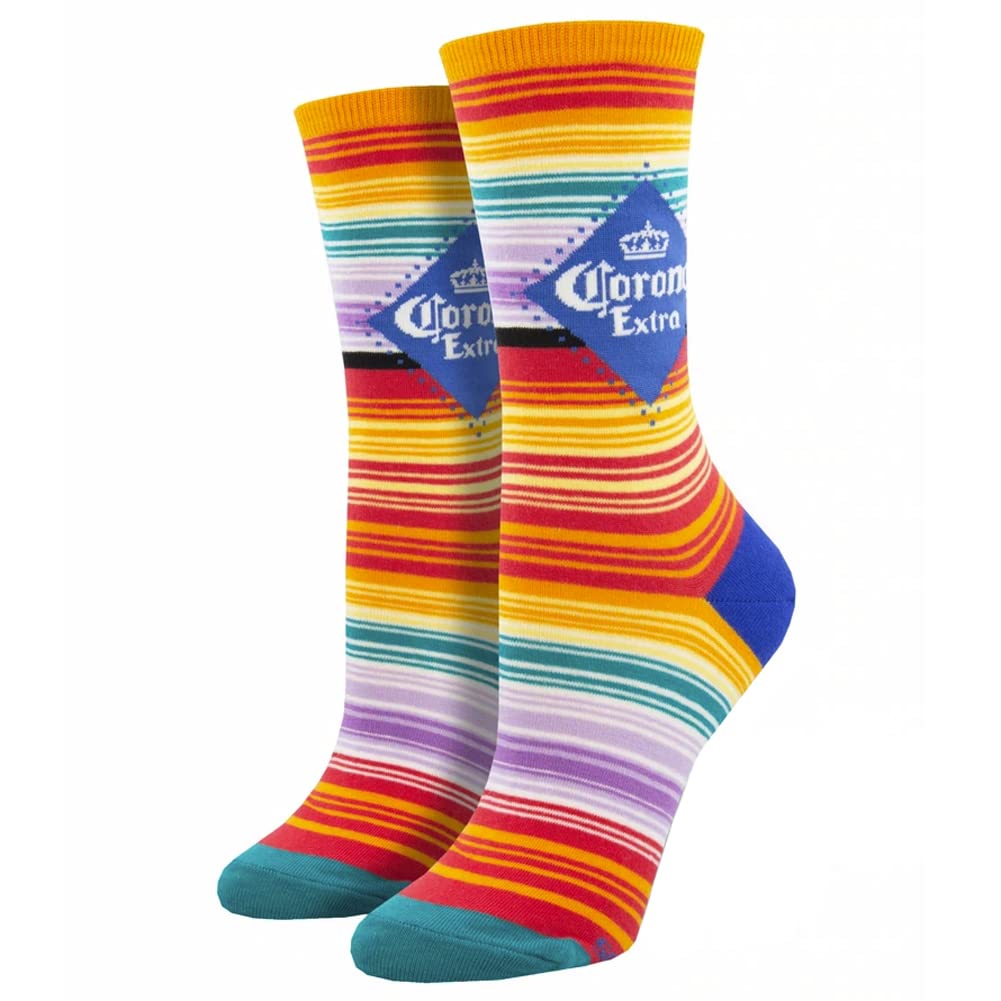 Women's Comfortable Cotton Crew Socks - Soft & Breathable Everyday Socks for Work, Running, Yoga | Cozy Homewear with Corona Blanket Design