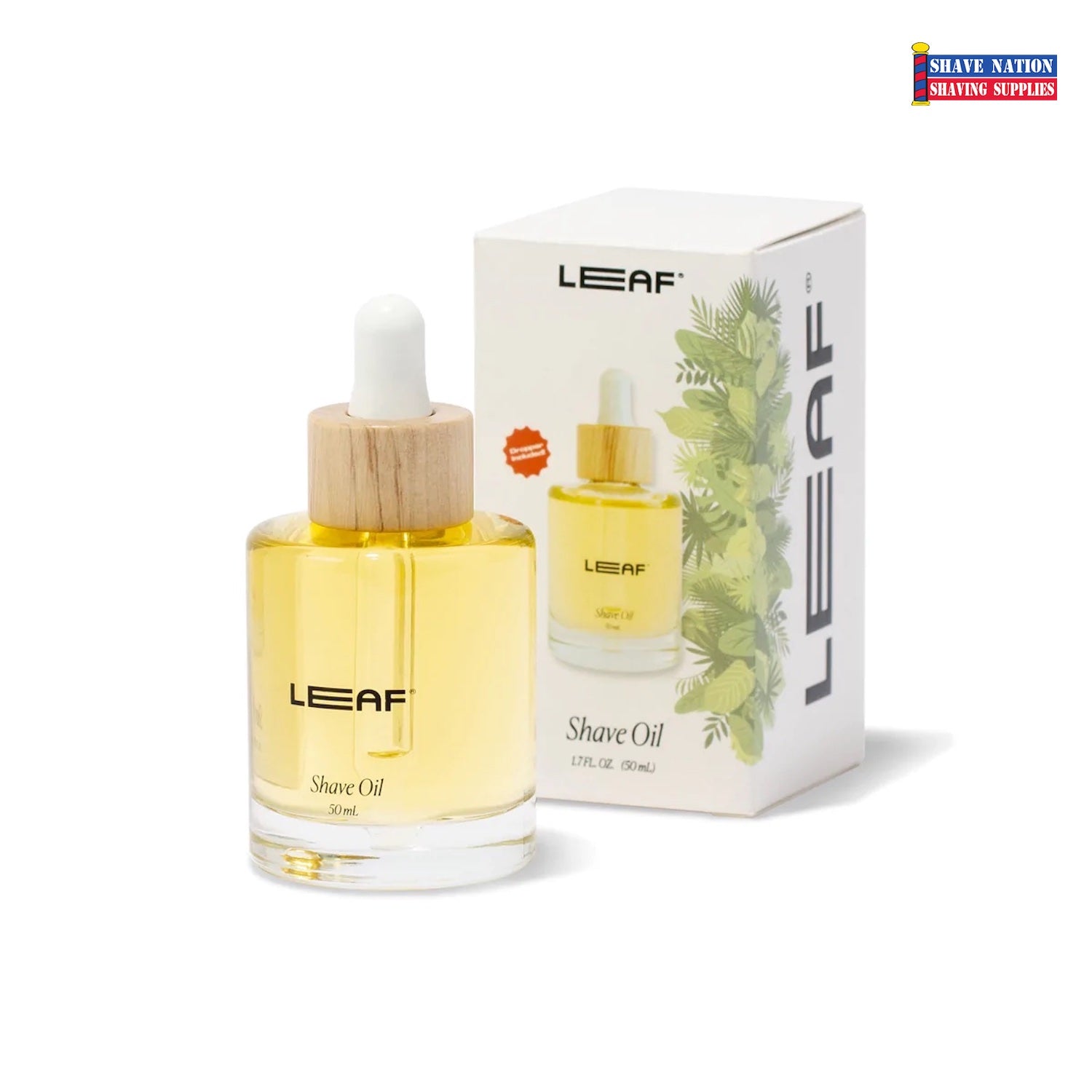Leaf Shave Oil - Natural & Organic Shaving Oil for Men & Women - Smooth & Irritation-Free Shave for Sensitive Skin - Perfect for Travel & Daily Grooming