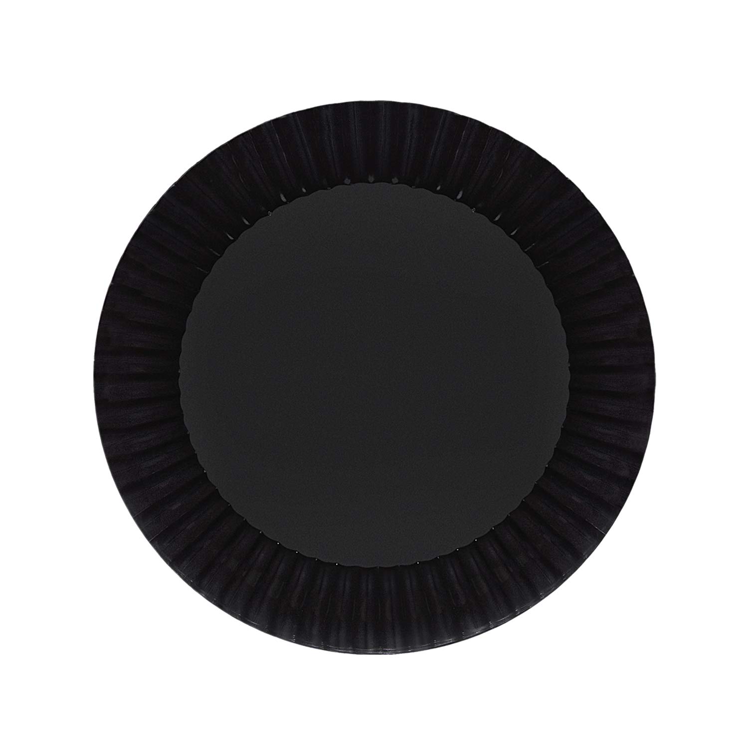 Premium 7.5-Inch Round Black Plastic Party Plates - 24 Pack of Durable Disposable Dinner Plates for Birthday, BBQ, Picnic & Salad Serving - BPA-Free Heavy Duty Tableware