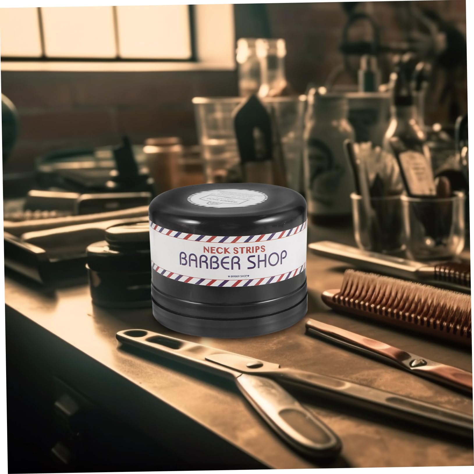 FOMIYES Barber Neck Strip Dispenser - Plastic Haircut Paper Roll Holder with Bracket Case (1 Count) - Salon & Barber Shop Essential for Hygiene & Convenience