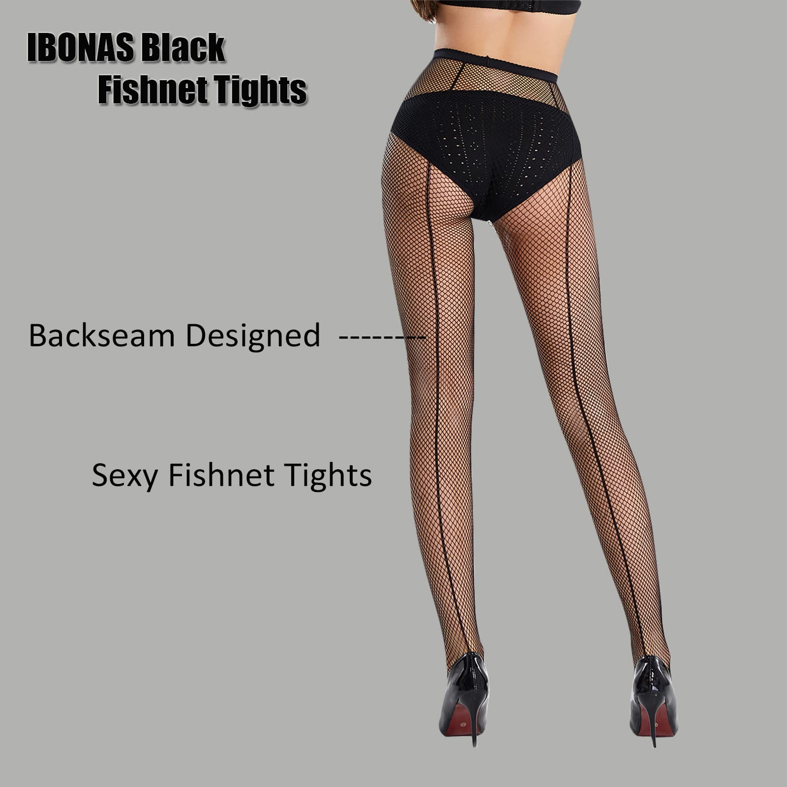 Sheer Patterned Fishnet Tights - 2 Pack High Waist Lace Stockings with Back Seam, Hollow Mesh Pantyhose for Women | Perfect for Cosplay, Halloween, Party Outfits & Fashion Styling