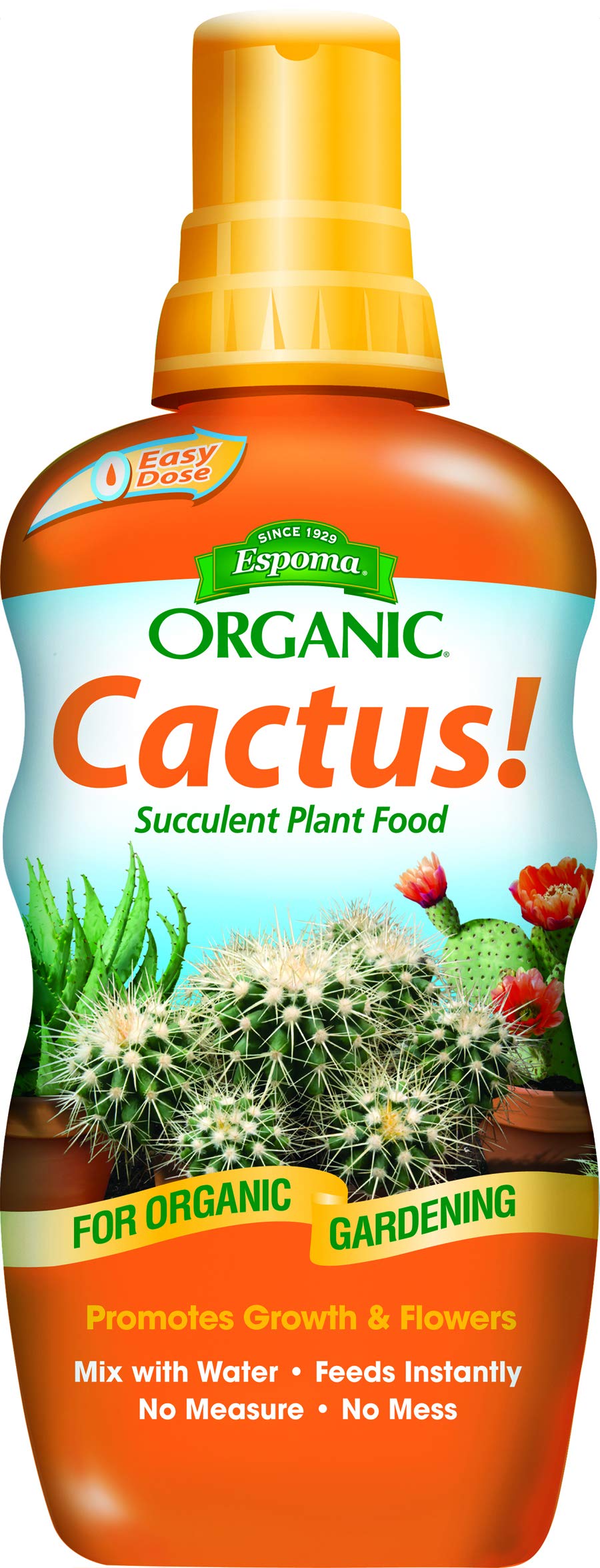 Organic Espoma Cactus Liquid Plant Food - Natural Succulent Fertilizer, 8 fl oz (Pack of 5) - Perfect for Indoor Cacti, Aloe Vera & Desert Plants Care