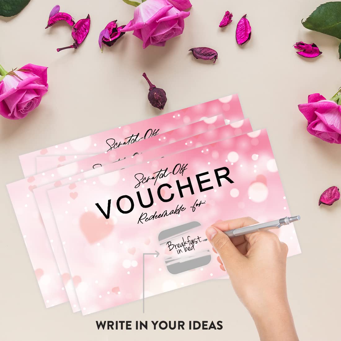 DIY Scratch-Off Couples Date Cards - 60 Fill-In Vouchers for Romantic Nights, Valentine's Gifts & Relationship Activities | Fun Date Night Ideas, Love Coupons & IOU Cards for Anniversaries, Weddings or Quality Time with Your Partner