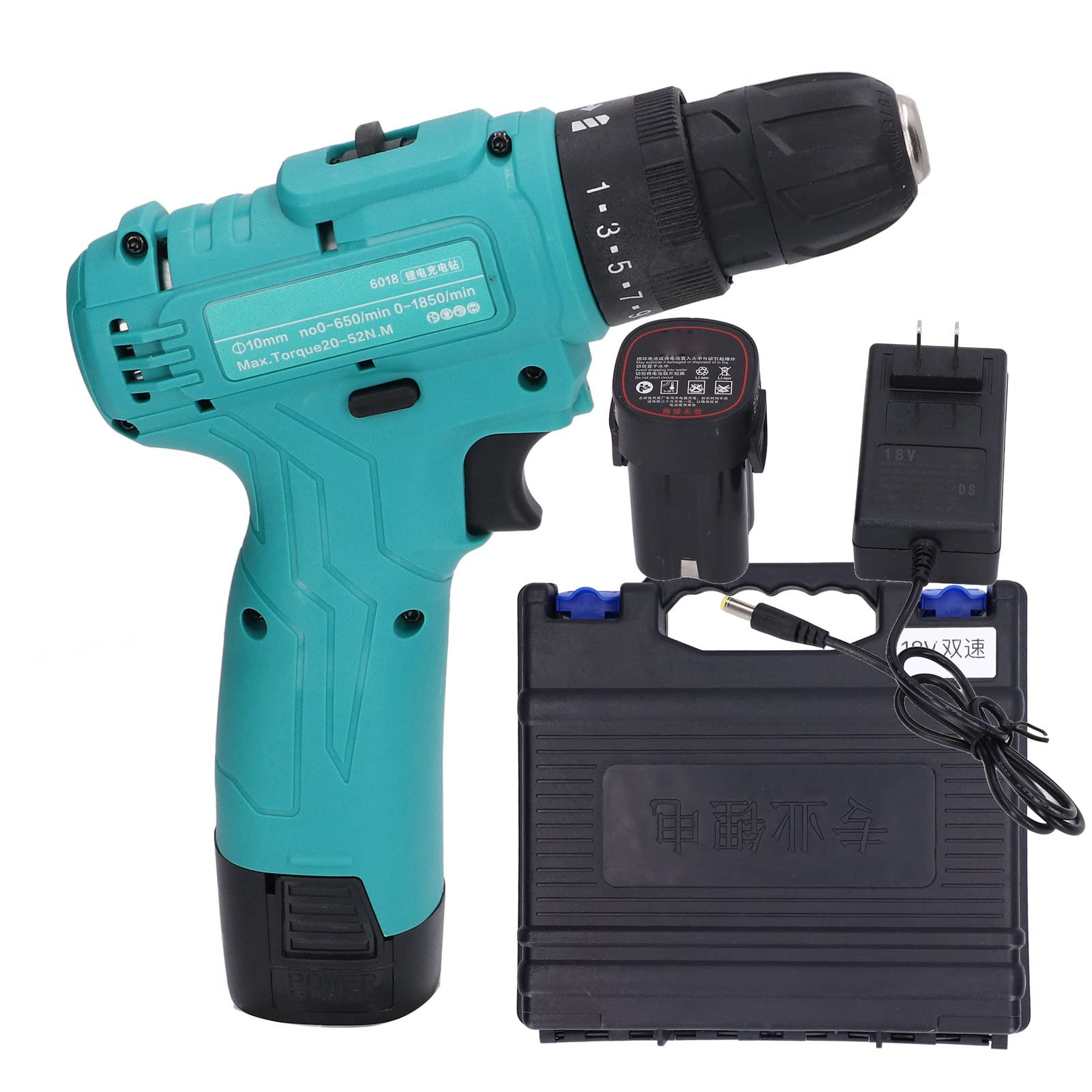 600W Cordless Power Impact Drill - Rechargeable Lithium Ion Battery, AC 100-240V, US Plug - Perfect for DIY Projects, Home Repairs & Construction Work