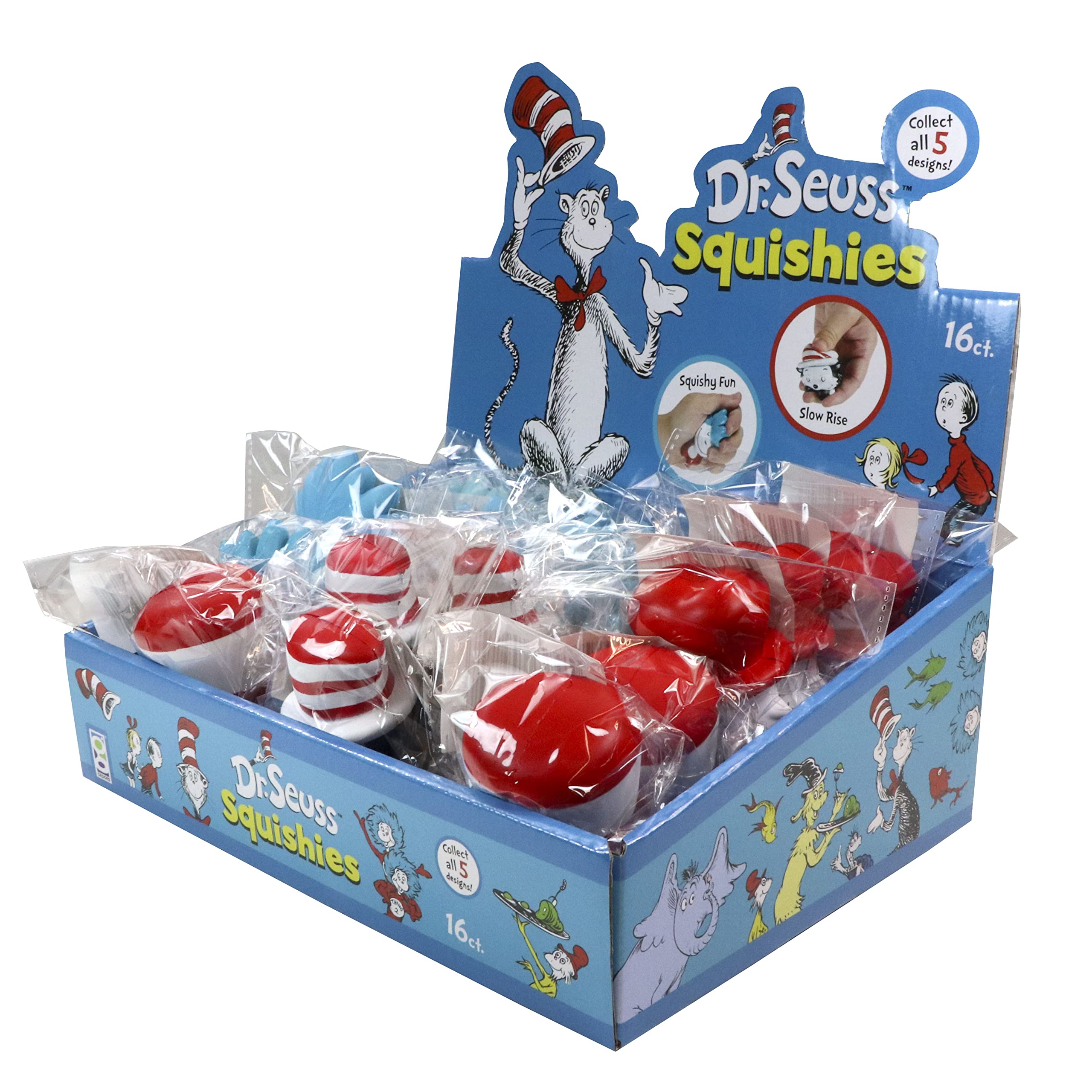 Dr. Seuss Squishies Fidget Toys 16-Pack for Stress Relief & Focus