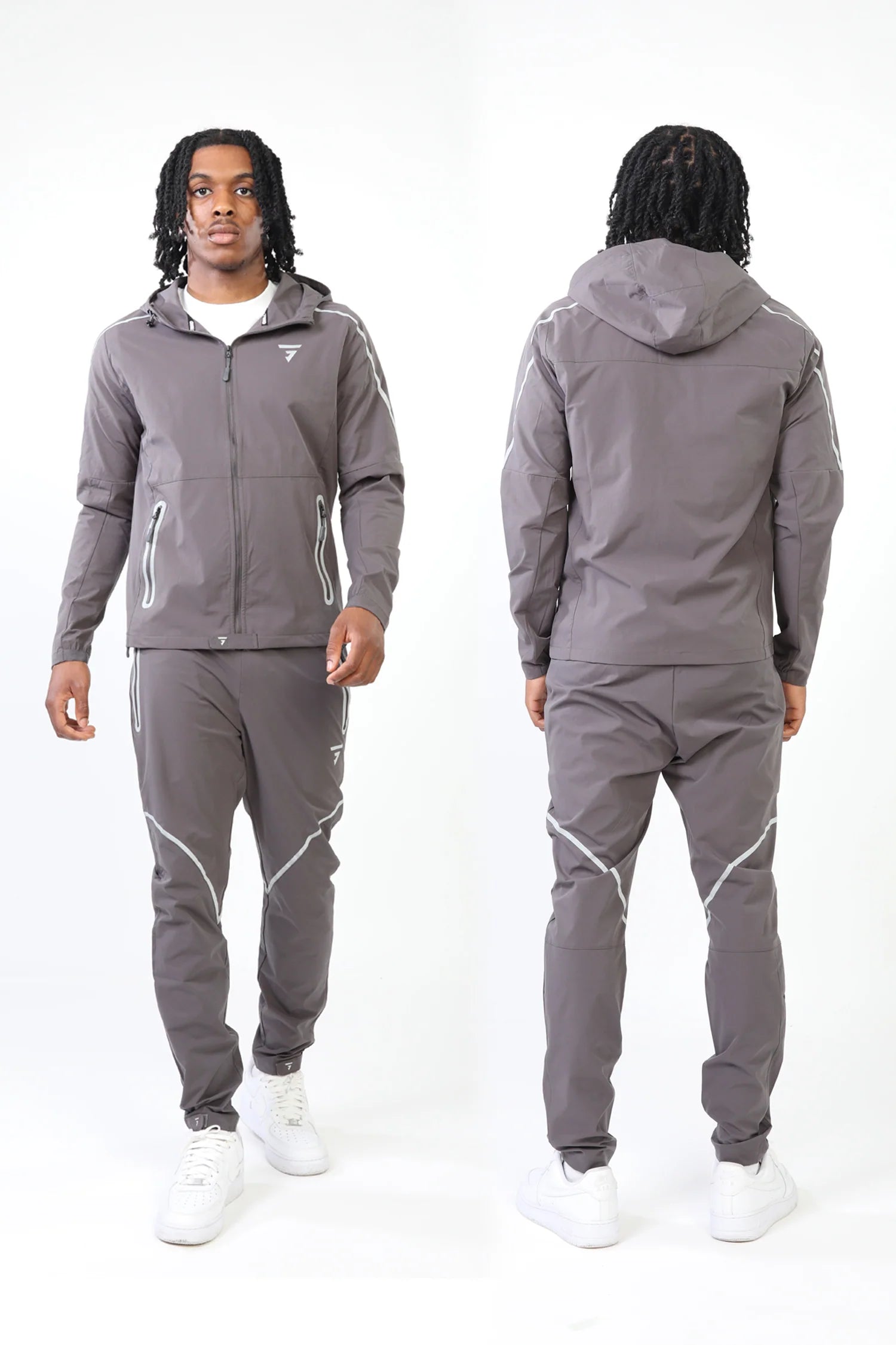 GRIID REFLECT TRACKSUIT for Men & Women - Slate Grey Athletic Jogging Suit | Lightweight Performance Running Outfit for Gym, Workout & Streetwear Fashion