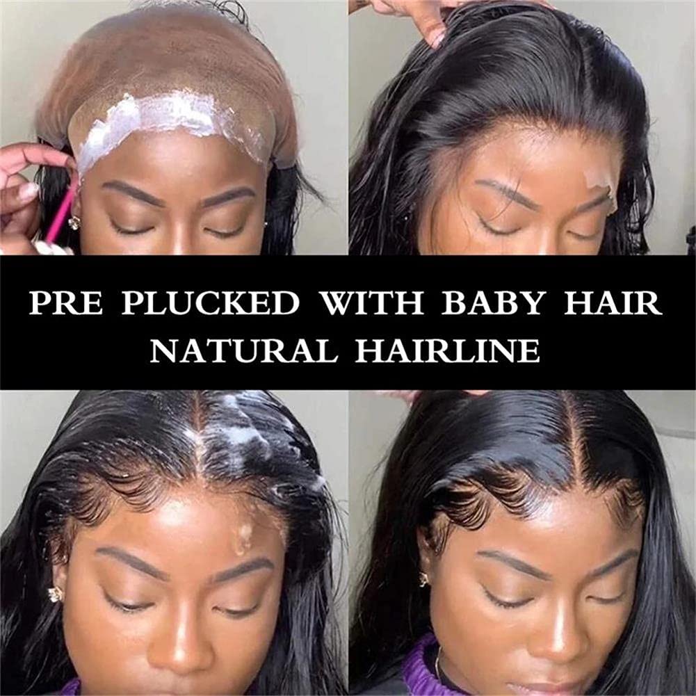 West Kiss 180% Density Deep Wave Lace Front Human Hair Wigs - 4x4 Lace Closure with Baby Hair, Pre-Plucked Natural Black Women's Wig (22 Inch) | Perfect for Daily Wear, Cosplay & Special Occasions