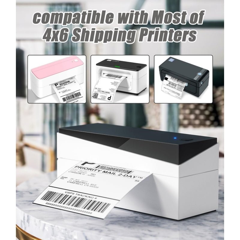 Phomemo 4x6 Fan Fold Thermal Direct Shipping Labels - Compatible with Zebra, Rollo & More Label Printers - Perfect for Ecommerce, Amazon FBA & Package Shipping