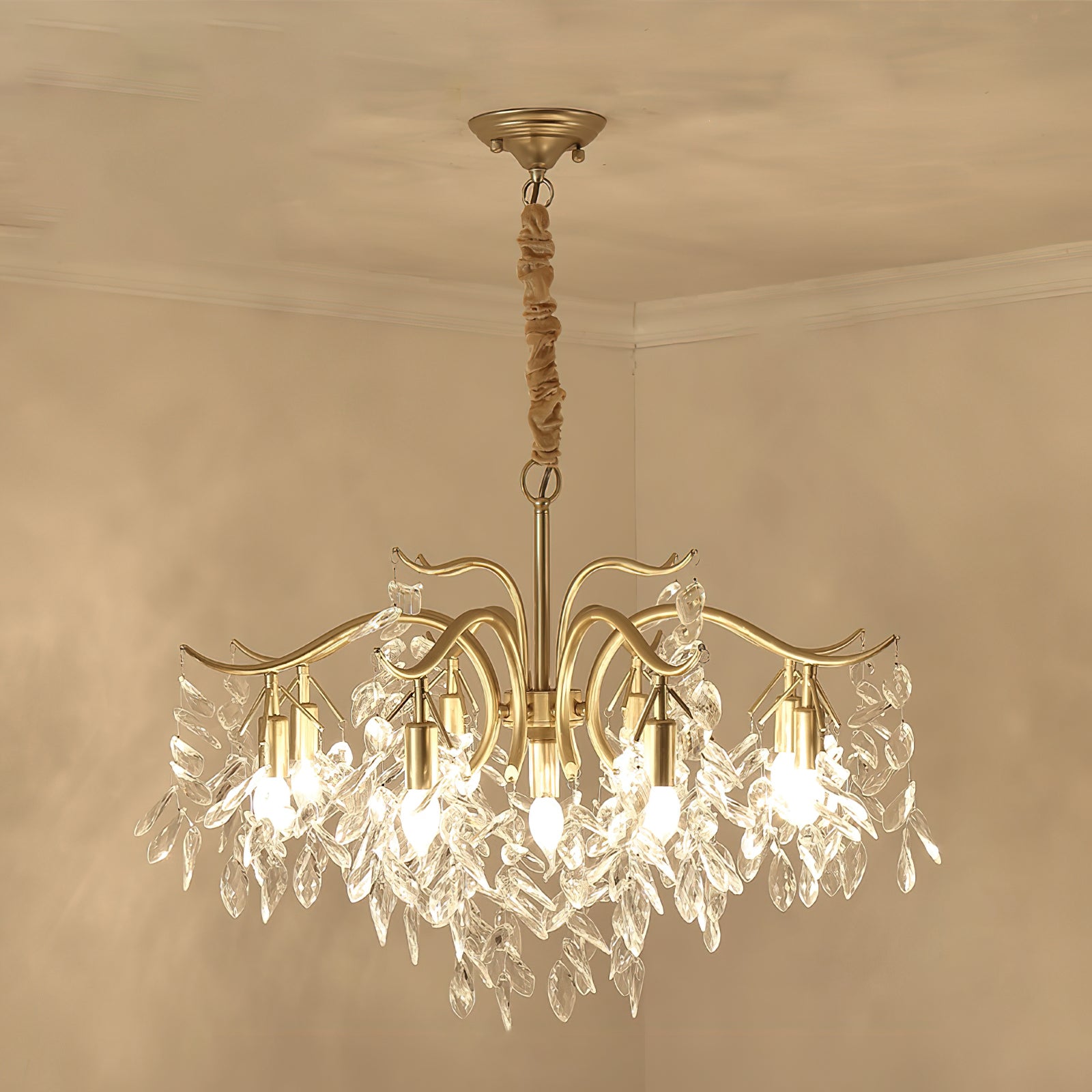 Dorale Chandelier - Modern Crystal Ceiling Light Fixture for Dining Room & Living Room | Elegant Lighting for Home Decor & Wedding Venues