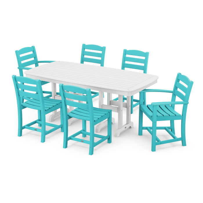 POLYWOOD La Casa Café 7-Piece Outdoor Dining Set - Patio Furniture for Backyard, Poolside & Garden - Weather-Resistant & Durable