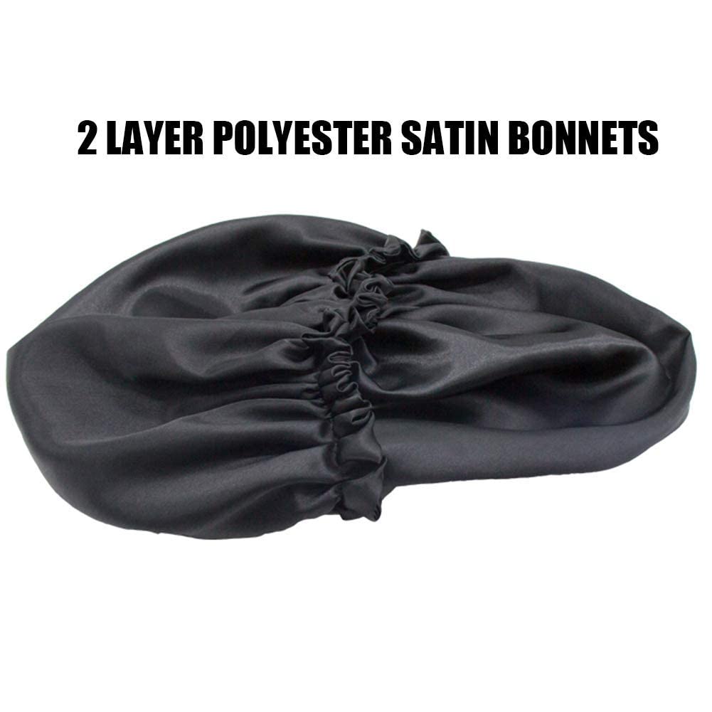 AP SALES Silk & Satin Sleep Bonnet for Curly Hair - Adjustable Hair Cap with 3 Free Scrunchies | Perfect for Nighttime Hair Protection, Travel & Salon Visits