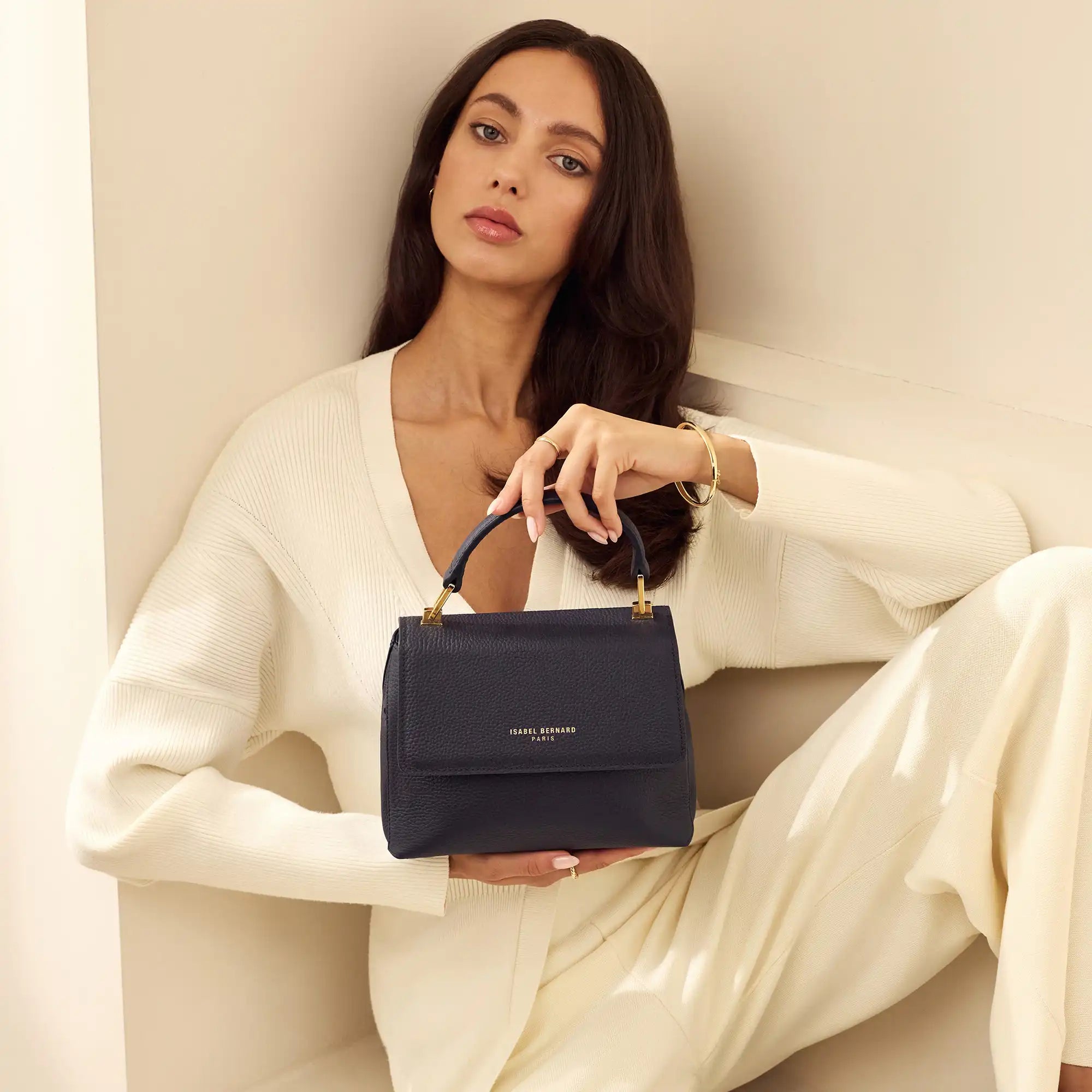 Femme Forte Heline Blue Calfskin Leather Handbag for Women - Stylish Designer Purse for Work, Travel & Everyday Use