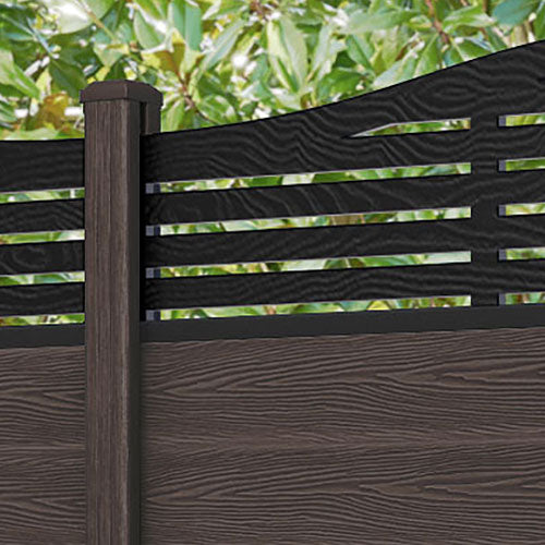 Classic Aspen Curved Top Composite Fence Panel - Mid Brown - Durable & Low Maintenance - Perfect for Backyard Privacy, Garden Borders & Decorative Landscaping