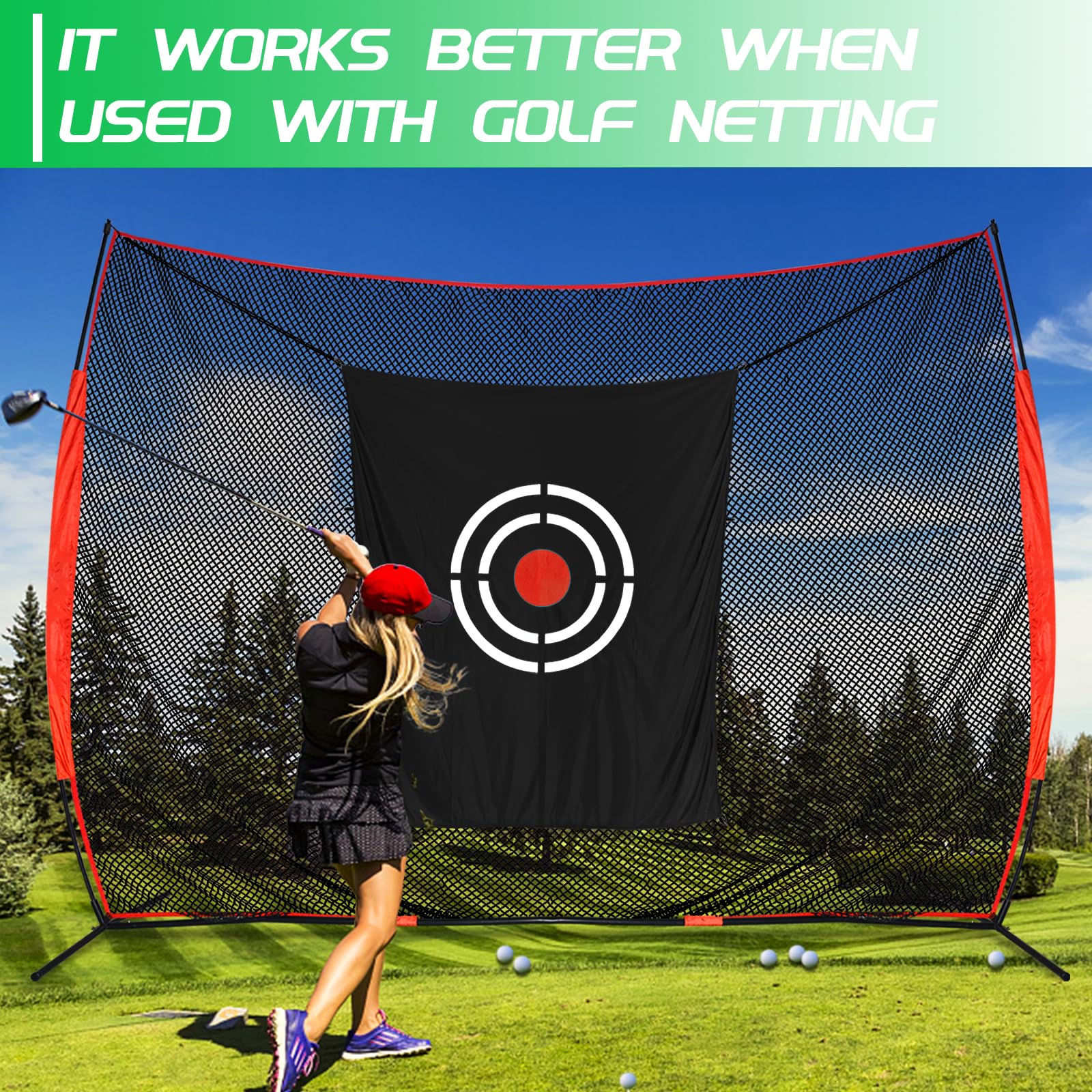 Golf Target Cloth for Net Replacement - Durable Golf Hitting Net Target for Practice & Training | Indoor/Outdoor Backyard Golf Aids | Perfect for Driving Range, Home Practice & Backyard Training