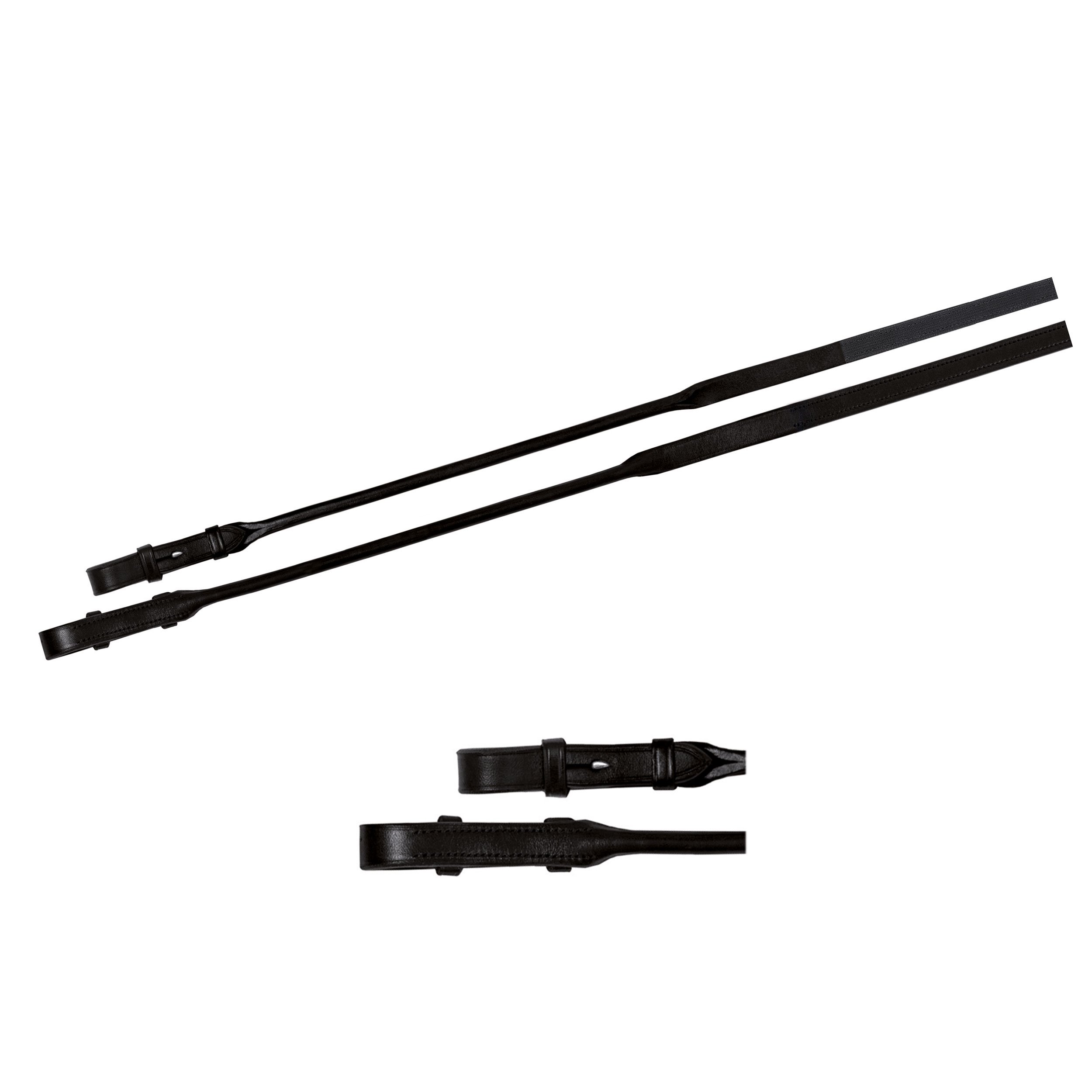 Premium Leather Horse Bridle Reins with One-Sided Rubber Grip - Durable Equestrian Training Equipment for Western & English Riding, Trail & Show