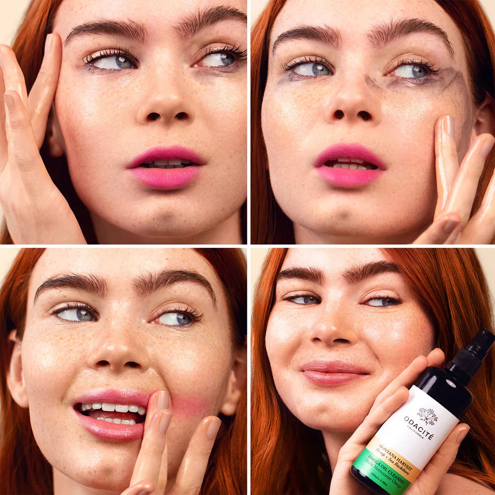 Montana Harvest Omega Oil Cleanser with Hemp & Sea Buckthorn - Natural Face Wash for Dry & Sensitive Skin - Free Sample Included - Perfect for Daily Skincare Routine & Makeup Removal