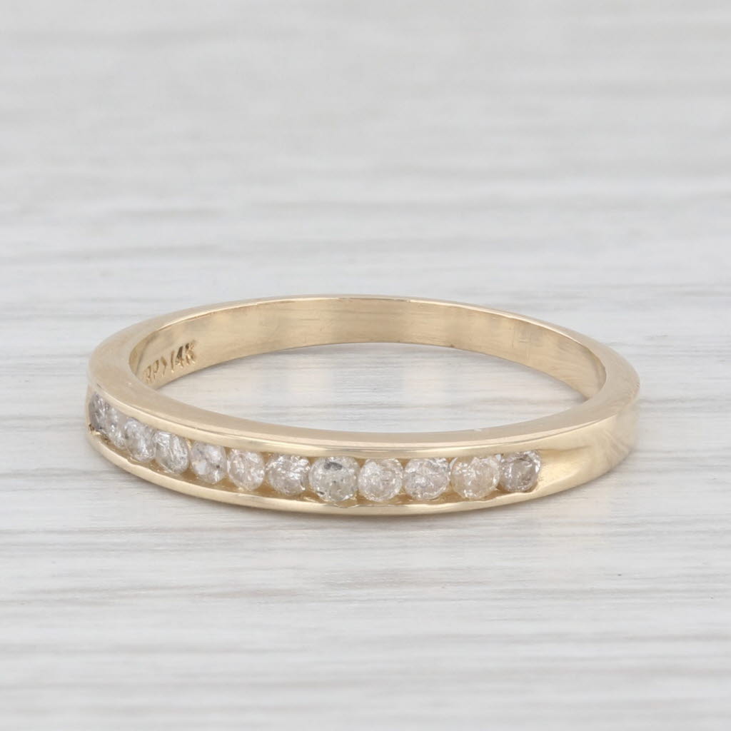 0.24ctw Diamond Wedding Band Ring - 14k Yellow Gold Size 6.25 - Stackable Thin Band for Women - Perfect for Anniversary, Engagement & Everyday Wear