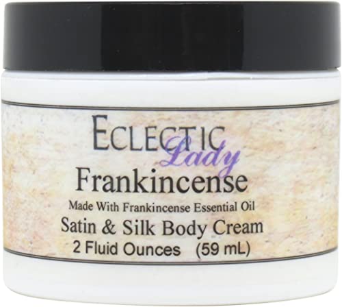 Premium Frankincense Satin & Silk Body Cream - 2 oz Luxurious Moisturizing Lotion for Dry Skin - Perfect for Daily Hydration & Spa Relaxation at Home
