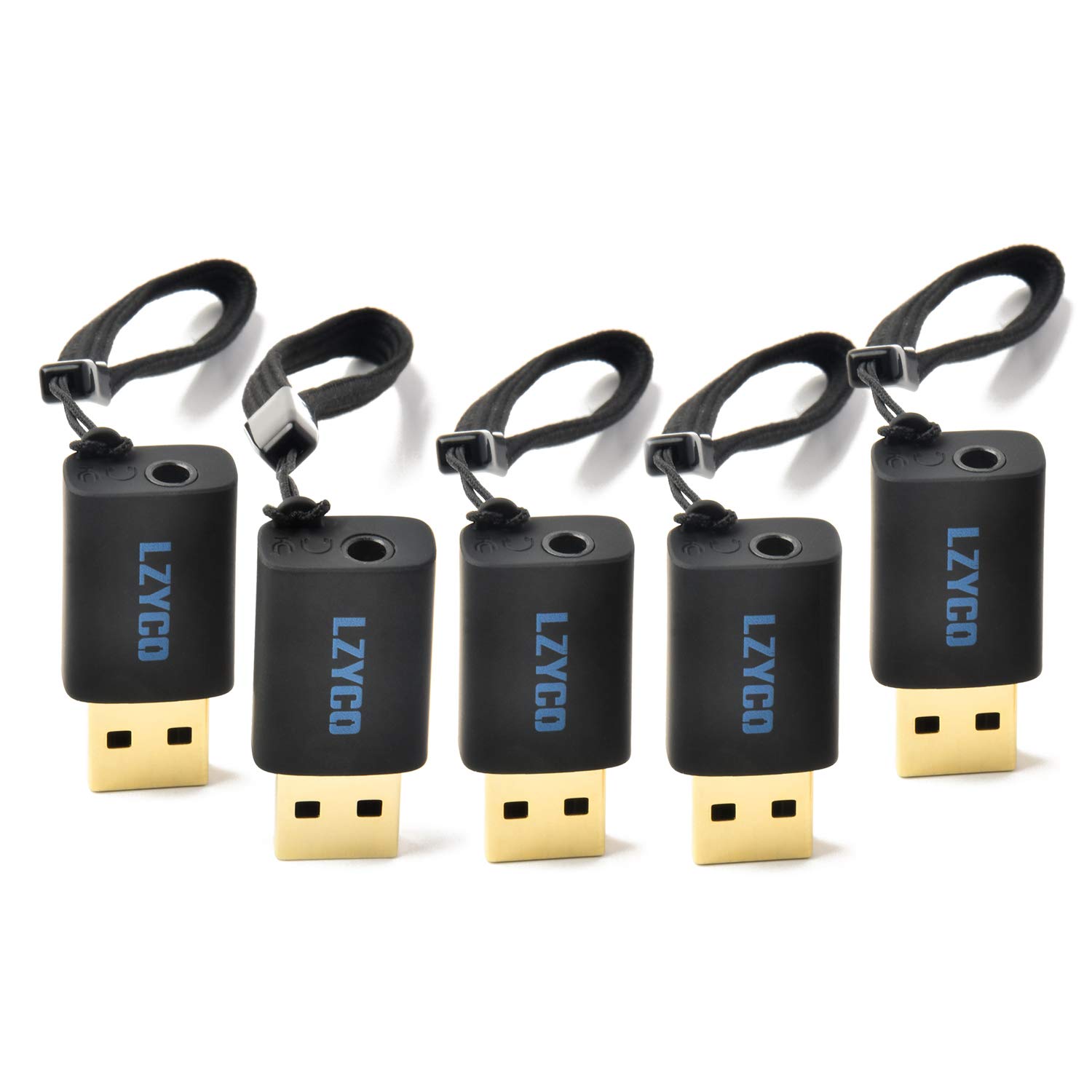 USB to 3.5mm Audio Adapter with Built-in Chip - 5 Pack Plug & Play USB Sound Card for PS4, PS5, PC, Laptop - Perfect for Gaming Headsets, Streaming & Music Listening