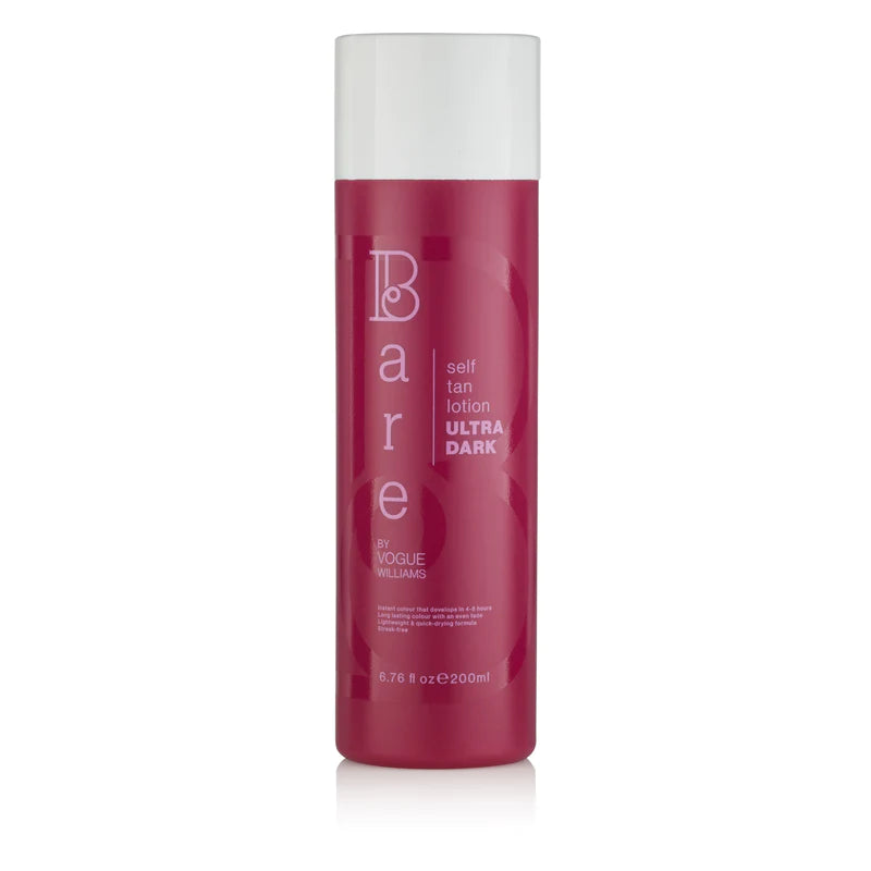 Bare by Vogue Self Tanning Lotion Ultra Dark - Natural Sunless Tanner for Face & Body - Achieve a Deep, Glowing Tan at Home - Perfect for Summer, Vacations & Special Events