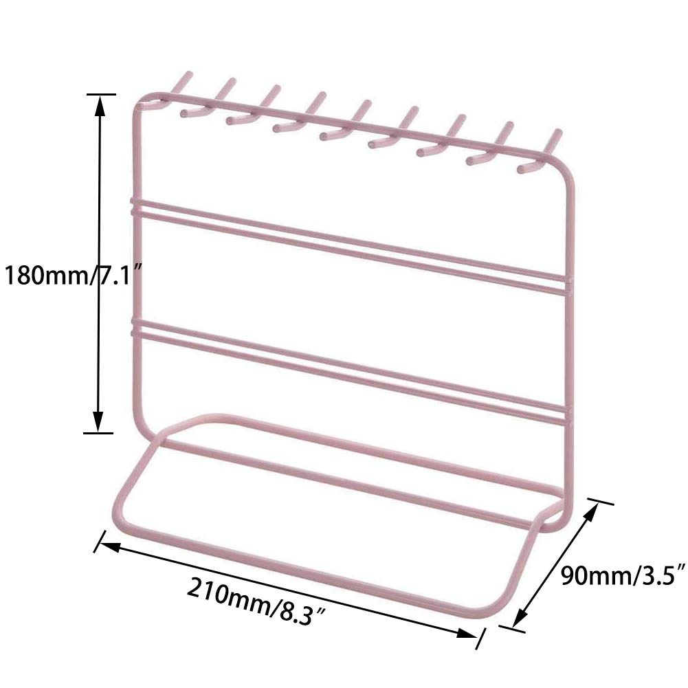 Pink Jewelry Organizer & Holder - Perfect for Earrings, Necklaces, Bracelets | Travel & Home Storage Solution