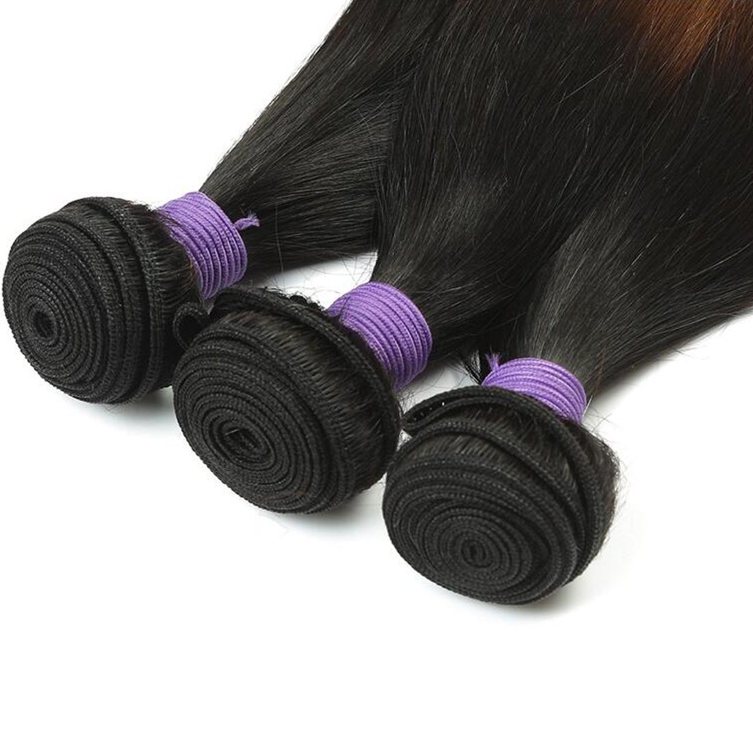 100% Unprocessed Brazilian Virgin Hair Straight Ombre 3 Bundles (18 20 22 Inch) - 1B/4/30 Color - Human Hair Wefts Extensions for Weaving & Styling - Perfect for Daily Wear, Parties & Special Occasions