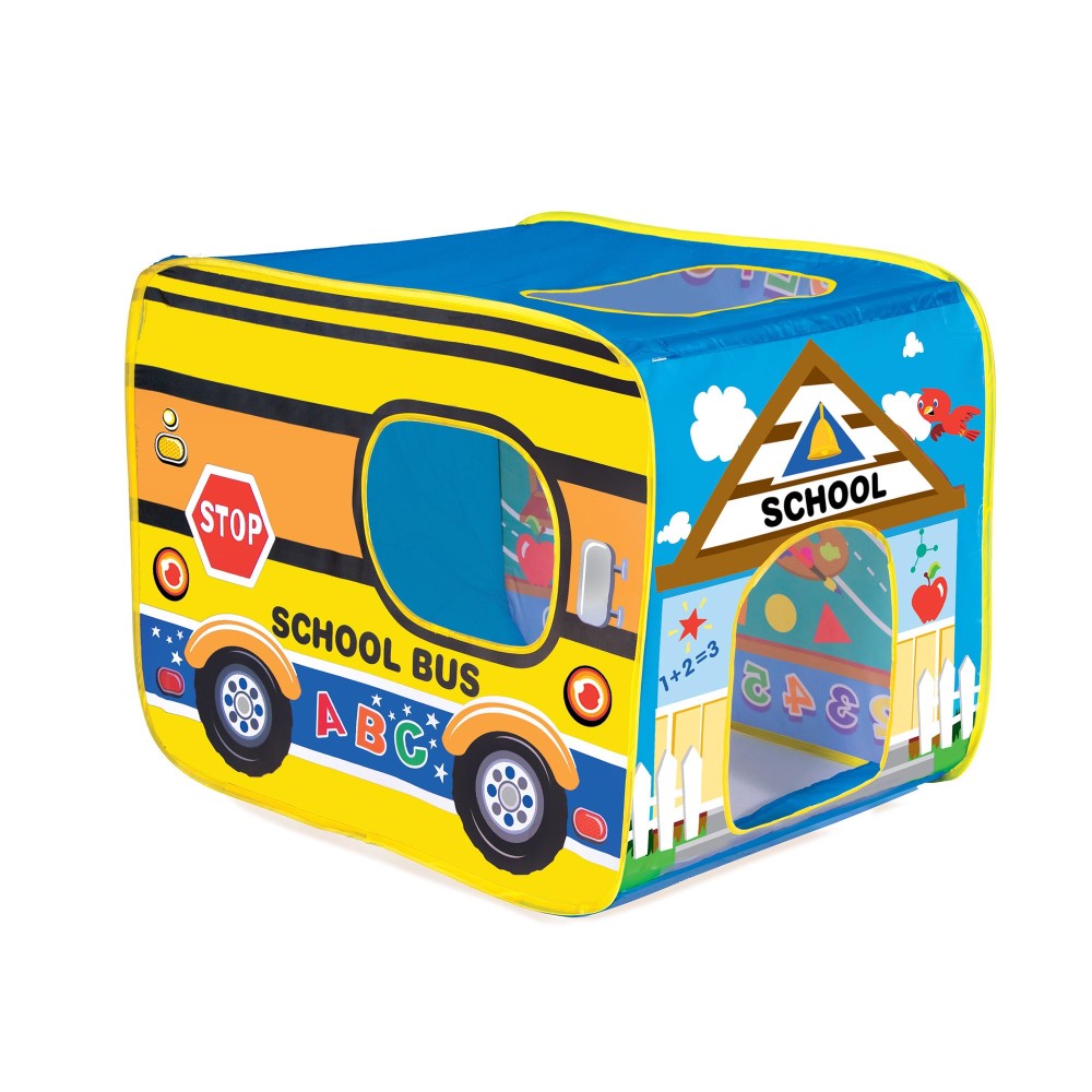 Banzai My Little School House Play Tent - Interactive Learning & Pretend Play for Kids | Indoor Educational Toy for Toddlers & Preschoolers | Perfect for Classroom, Playroom & Home Learning Activities